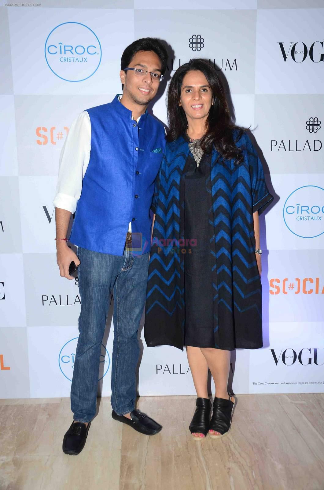 Anita Dongre with son Yash at Fashion's Night Out 2015 by Vogue at Palladium, Mumbai