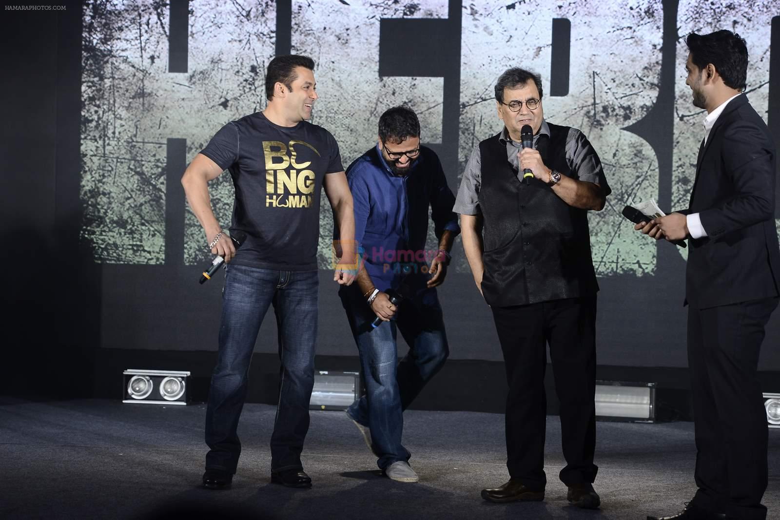 Salman Khan, Nikhil Advani, Subhash Ghai at Hero music launch in Taj Lands End on 6th Sept 2015