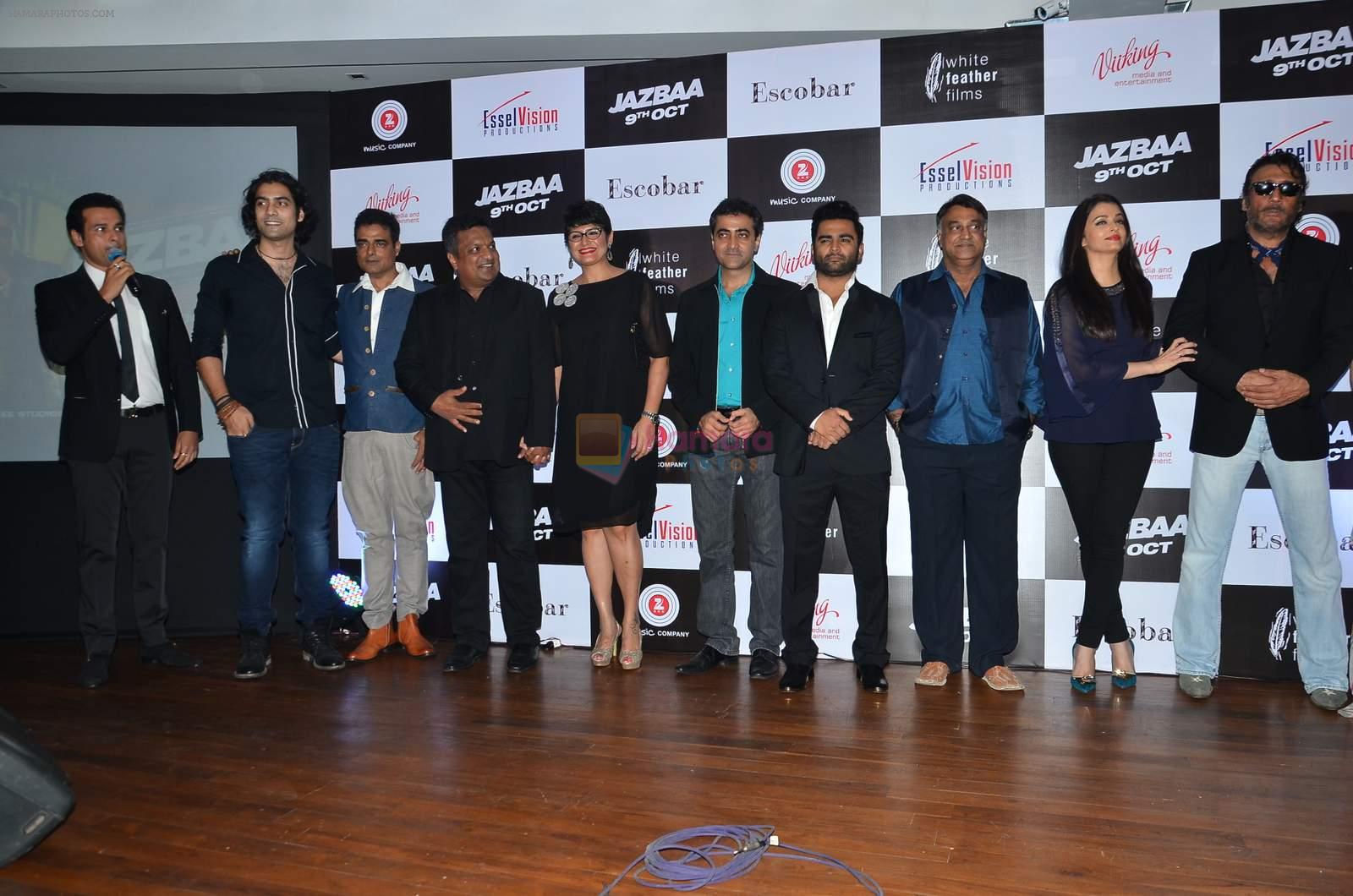 Abhimanyu Shekhar Singh, Aishwarya Rai Bachchan, Jackie Shroff, Sachin Joshi, Rohit Roy at Jasbaa song launch in Escobar on 7th Sept 2015