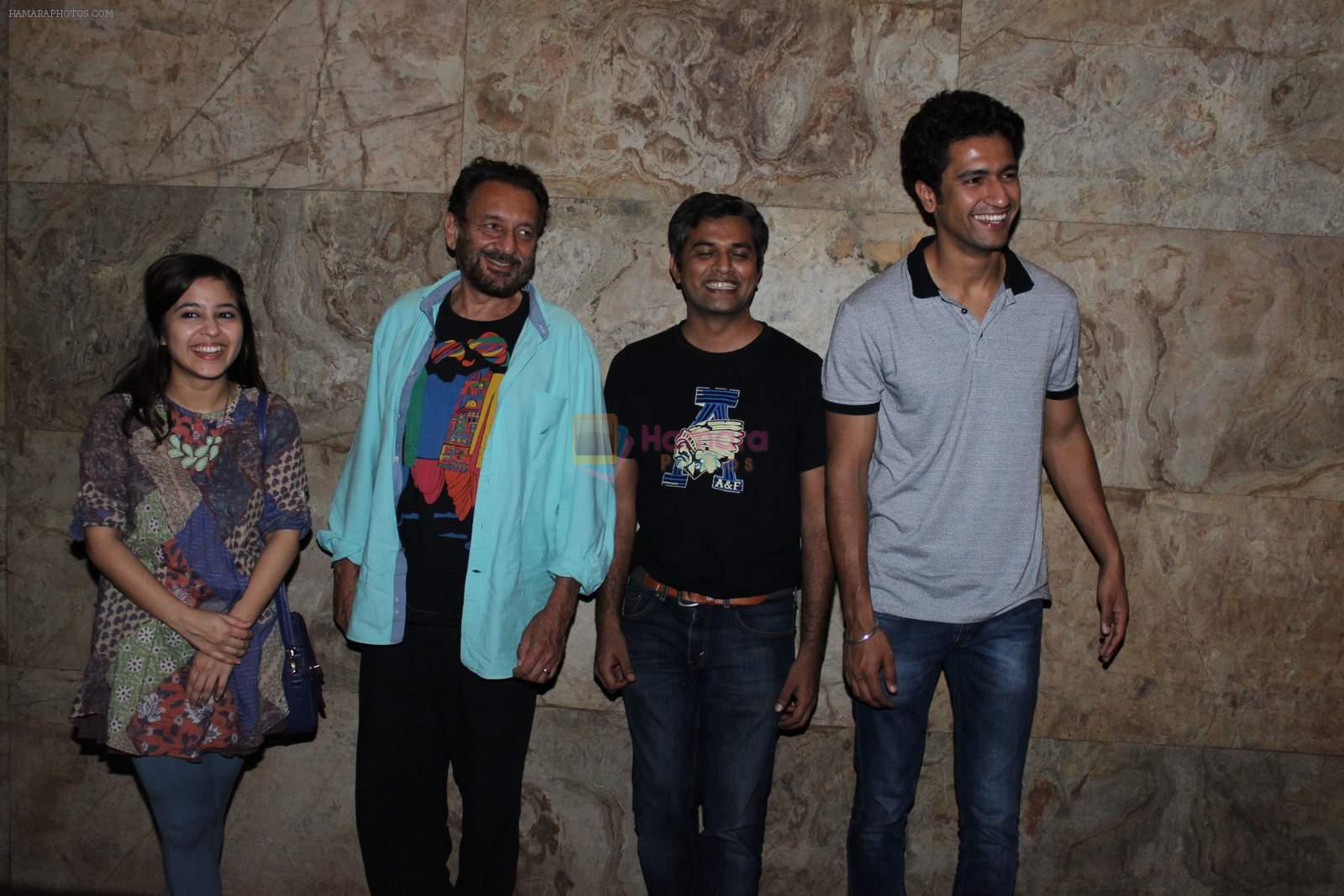 Shekhar Kapur, Shweta Tripathi, Vicky Kaushal at Masaan film screening in Mumbai on 8th Sept 2015