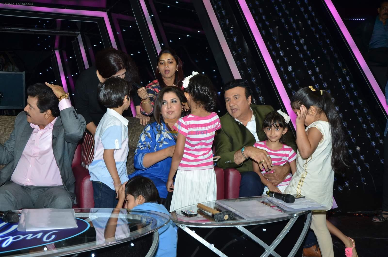Farah Khan, Anu Malik, Udit Narayan at Indian Idol episode special in Filmcity on 15th Sept 2015