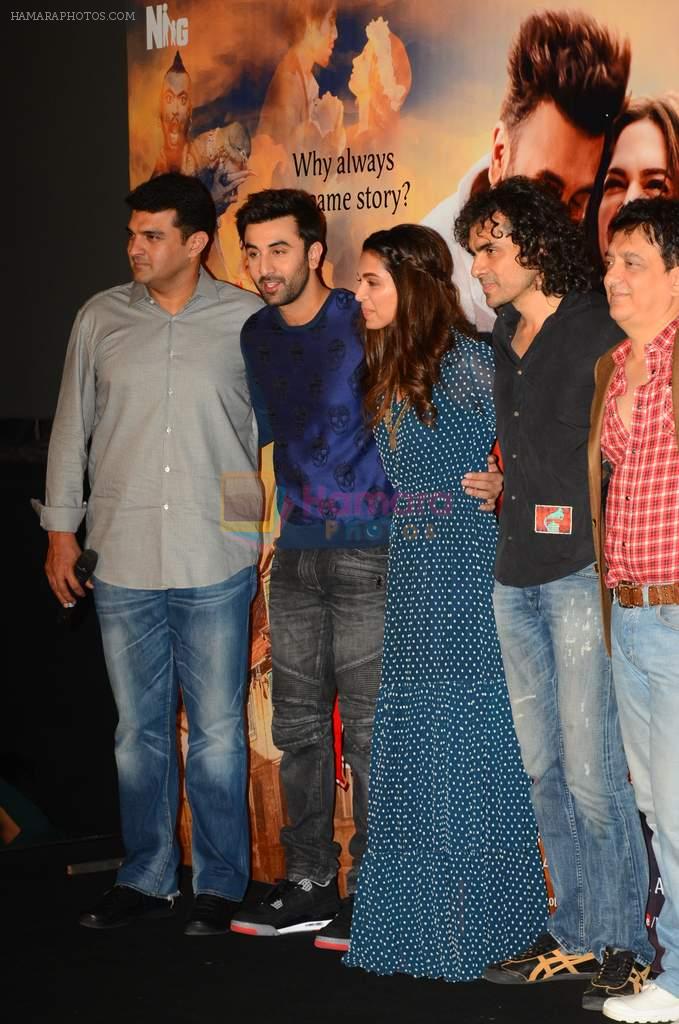 Deepika Padukone, Ranbir Kapoor, Siddharth roy kapur, Imtiaz Ali, Sajid Nadiadwala at Tamasha trailor launch in Mumbai on 22nd Sept 2015