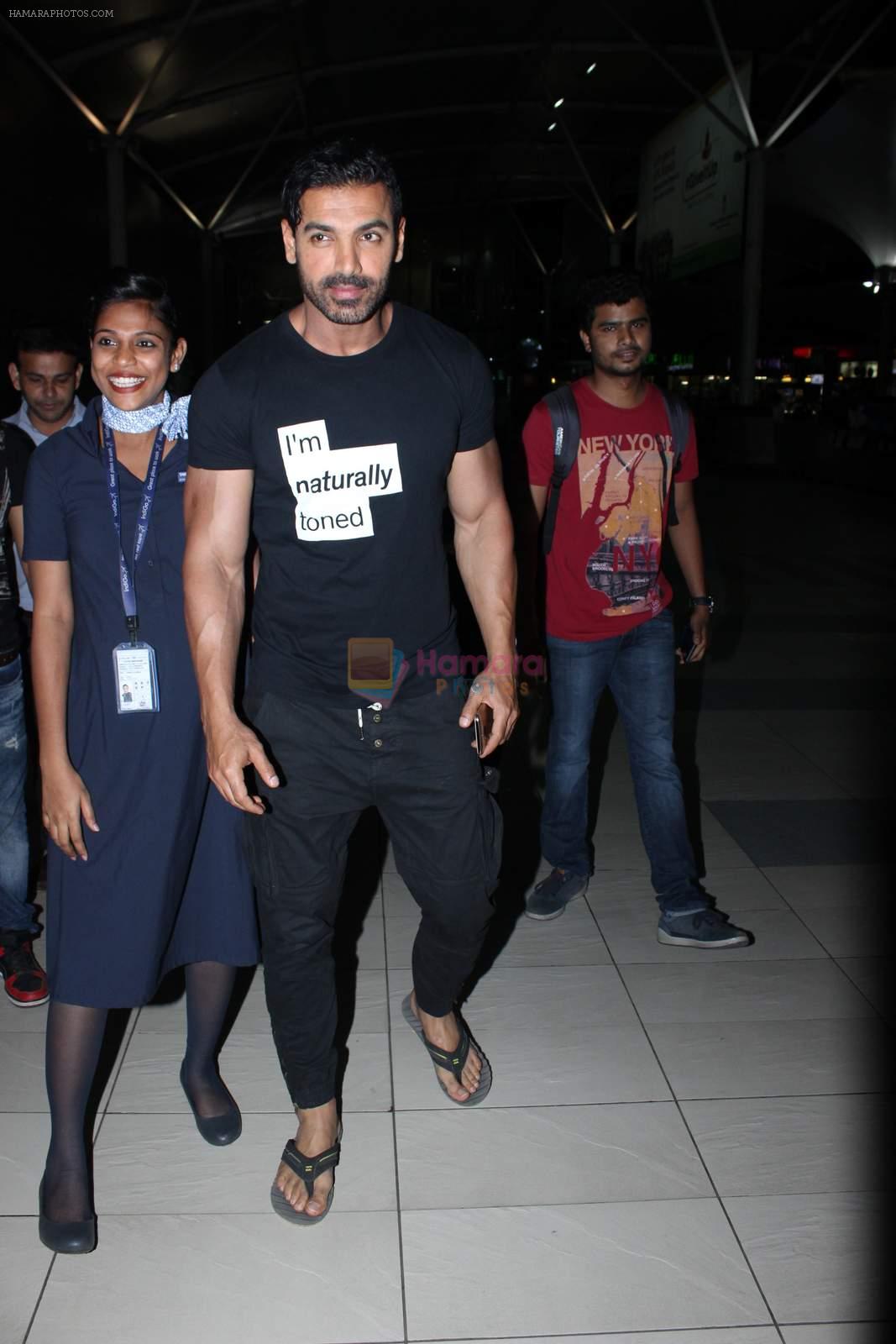 John Abraham snapped at Airport in Mumbai on 24th Sept 2015