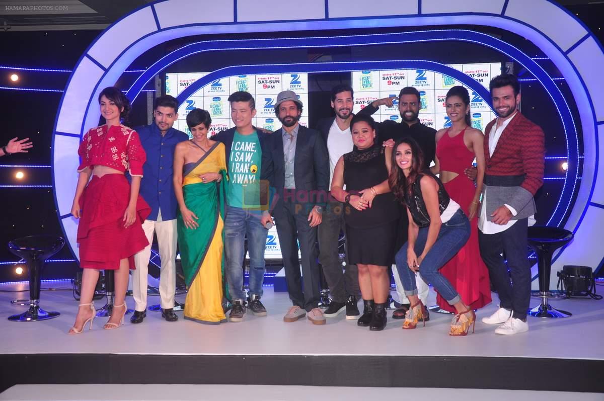 Gauhar Khan, Farhan Akhtar, Mandira Bedi at Zee Tv launches its new show I Can Do It with Farhan and Gauhar at Marriott on 30th Sept 2015