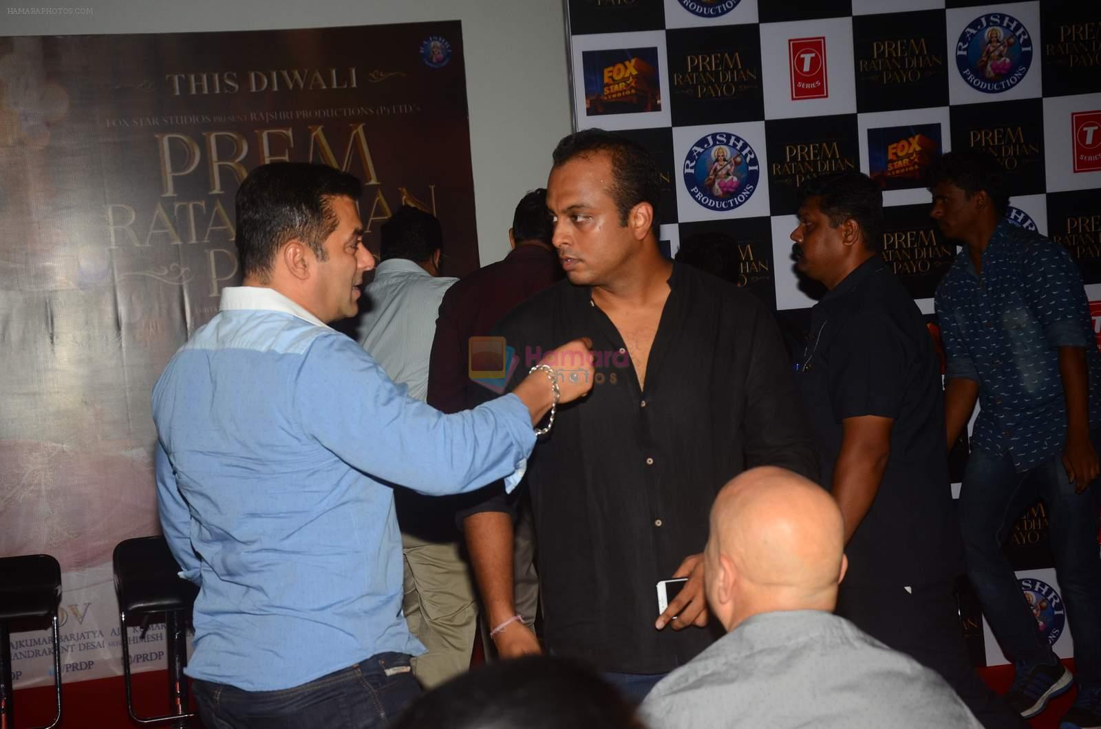 Salman Khan at Prem Ratan Dhan Payo trailor launch in PVR on 1st Oct 2015