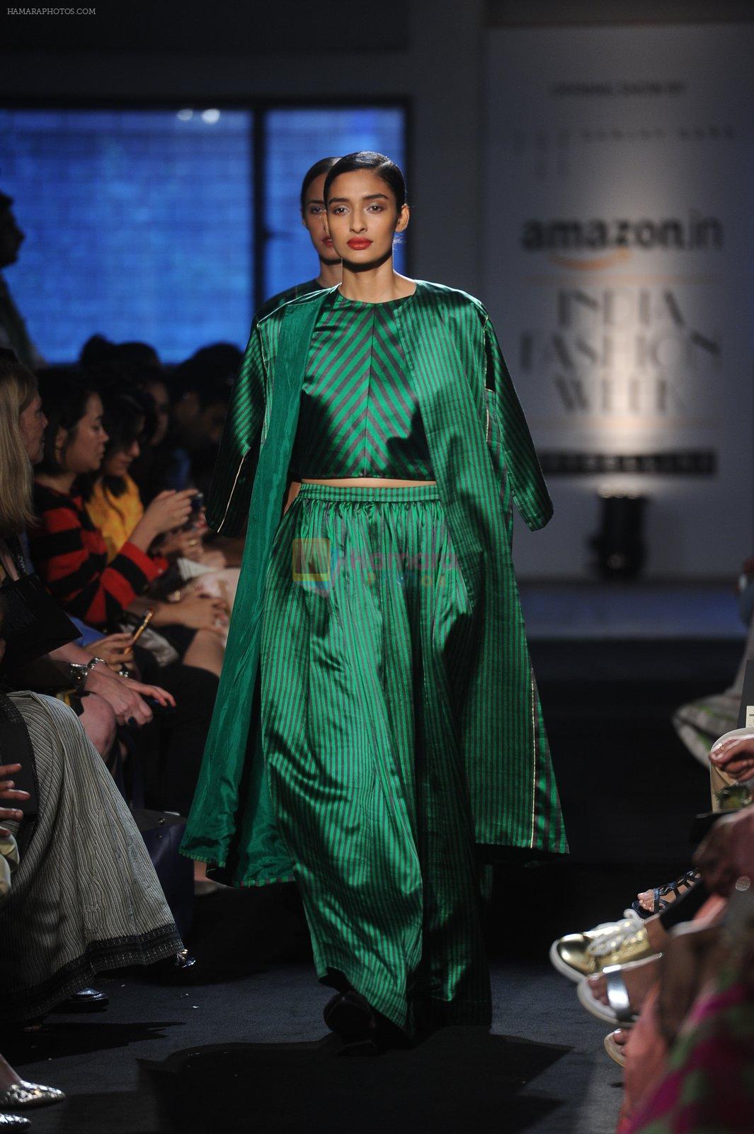 Model walk the ramp for sanjay garg show on day 1 of Amazon india fashion week on 7th Oct 2015