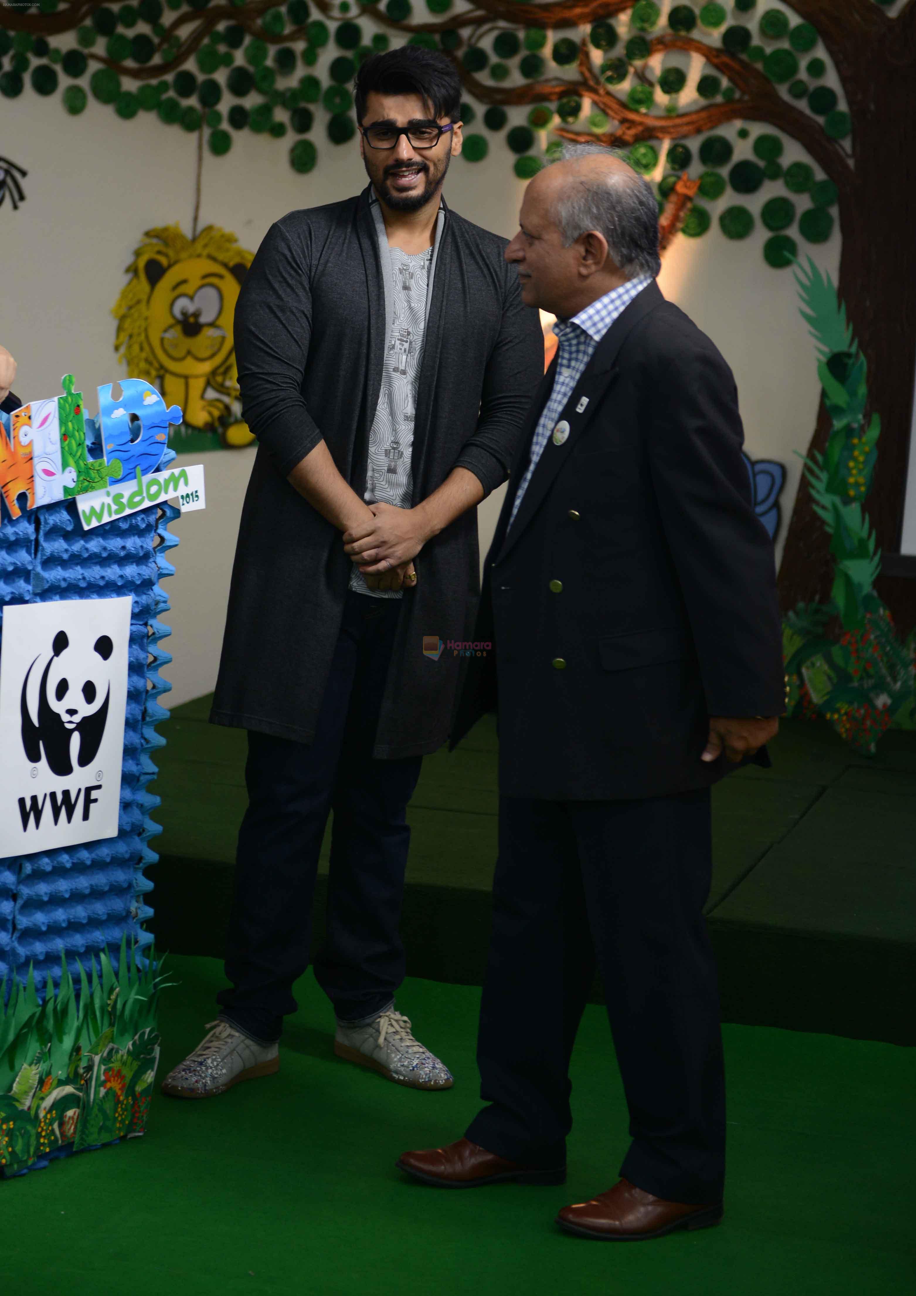 Arjun Kapoor during the National final of the 8th Edition of ashia's largest & National Level Wildlife Quiz The Wild Wisdom Quiz-2015 at WWF India Auditorium Lodi estate in new Delhi on 7th Oct 2015