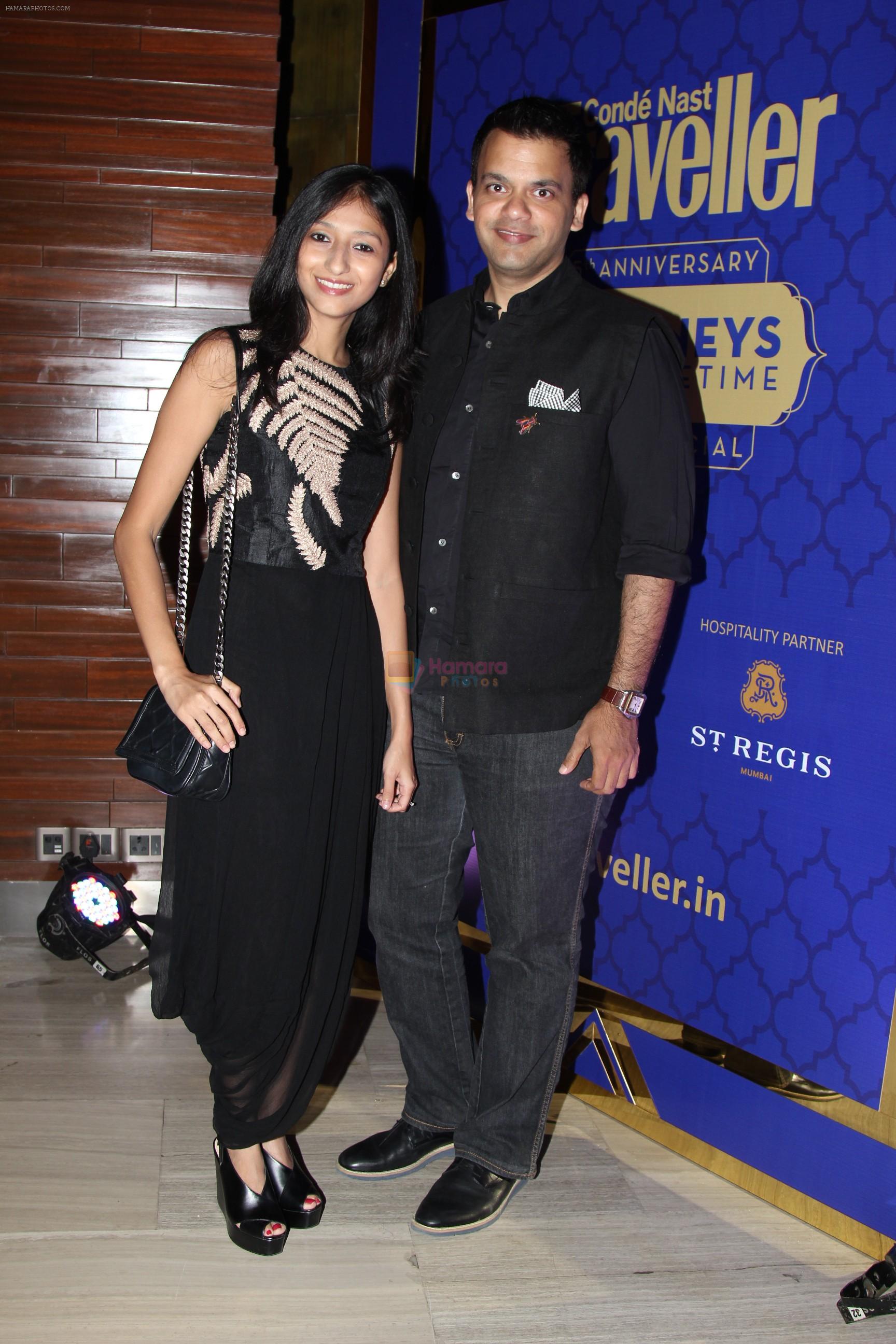 Nachiket Barve with wife Surabhi at Conde Nast Traveller India's 5th anniversary celebrations with   _Journeys of a Lifetime_, St Regis, Mumbai