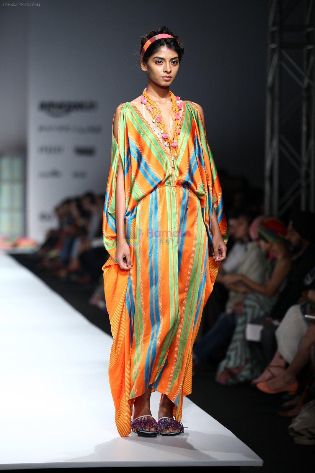 Model walk the ramp for Anupama Dayal Show at Amazon Fashion Week Day 3 on 9th Oct 2015
