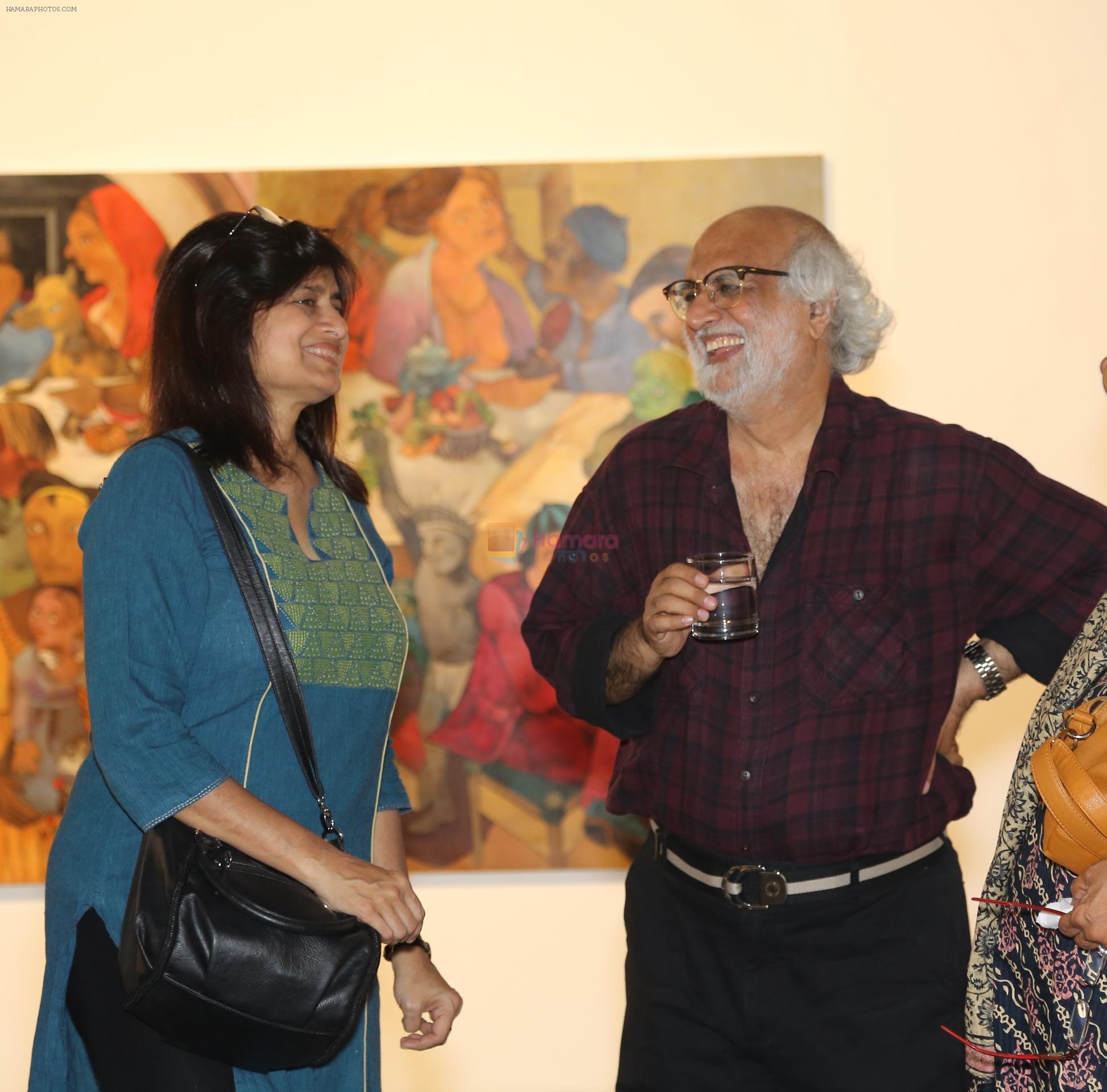 Gurucharan Singh inaugurated Song of Life unique Art Exhibition by eminent Artist Gurucharan Singh Other guest including Eminent Artist Brinda on 16th Oct 2015
