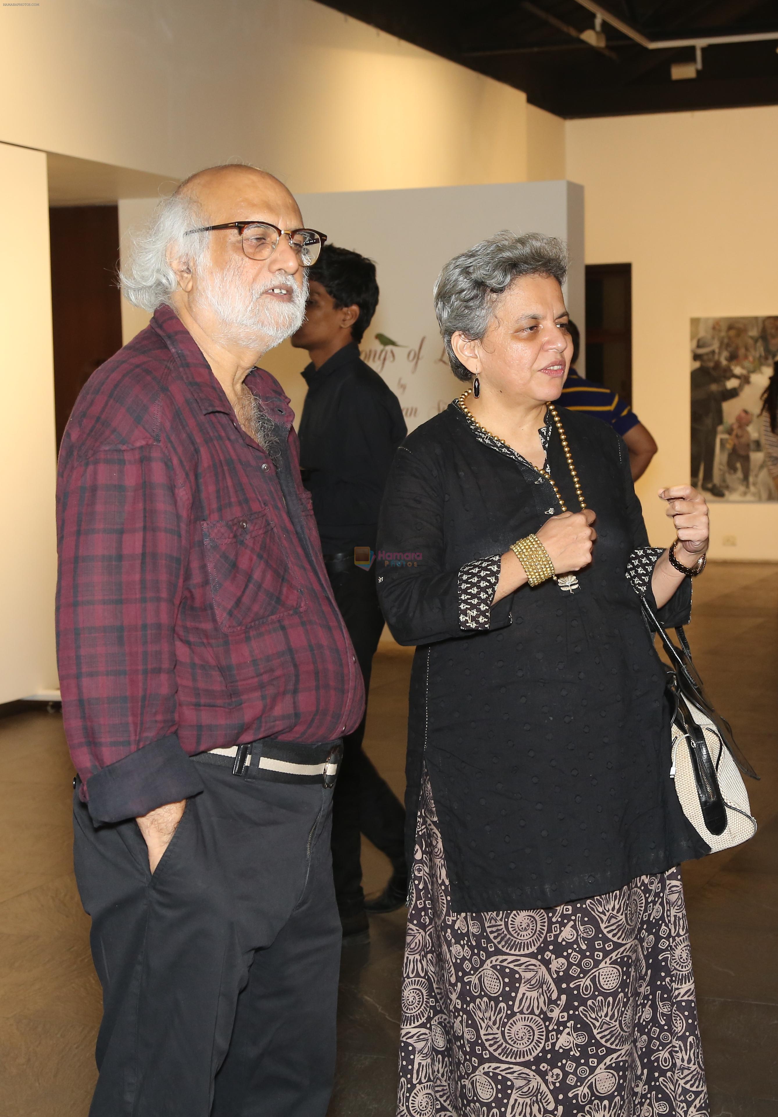 Brinda Miller and eminent Artist Gurucharan Singh inaugurated Song of Life unique Art Exhibition by eminent Artist Gurucharan Singh Other guest including Eminent Artist Brinda on 16th Oct 2015