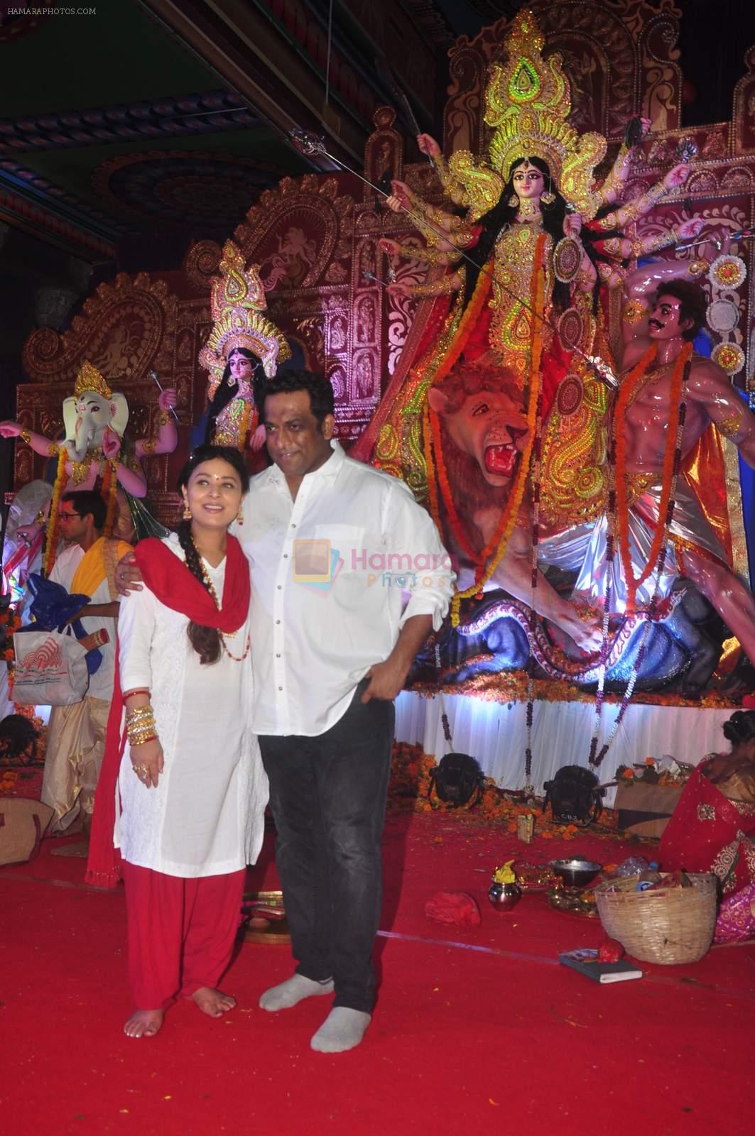 Sharbani Mukherjee, Anurag Basu at North Bombay Sarbojanin Durga Puja 2015 on 22nd Oct 2015