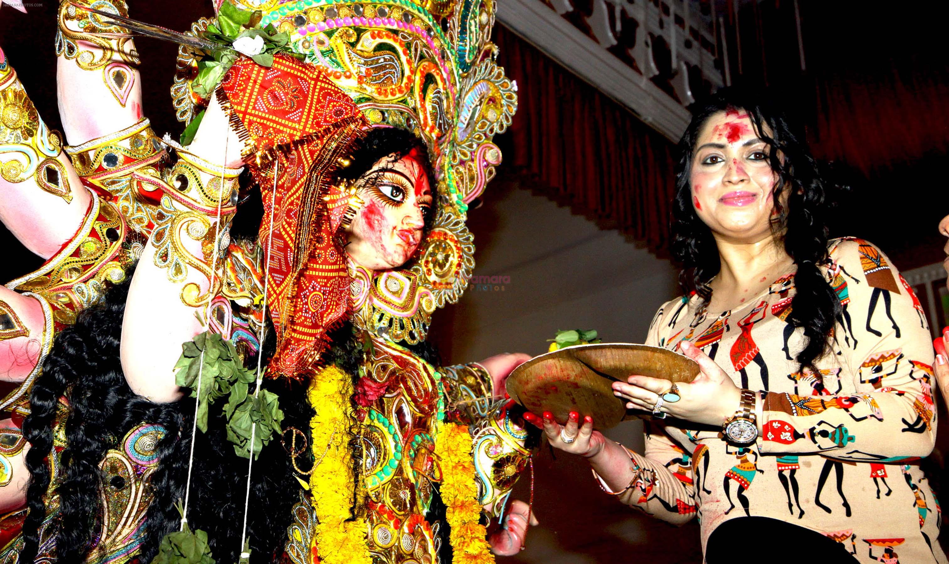 Misti Mukerjee went for sindoor khela at Bangur Nagar Sarvjanik Durga Puja on 23rd Oct 2015