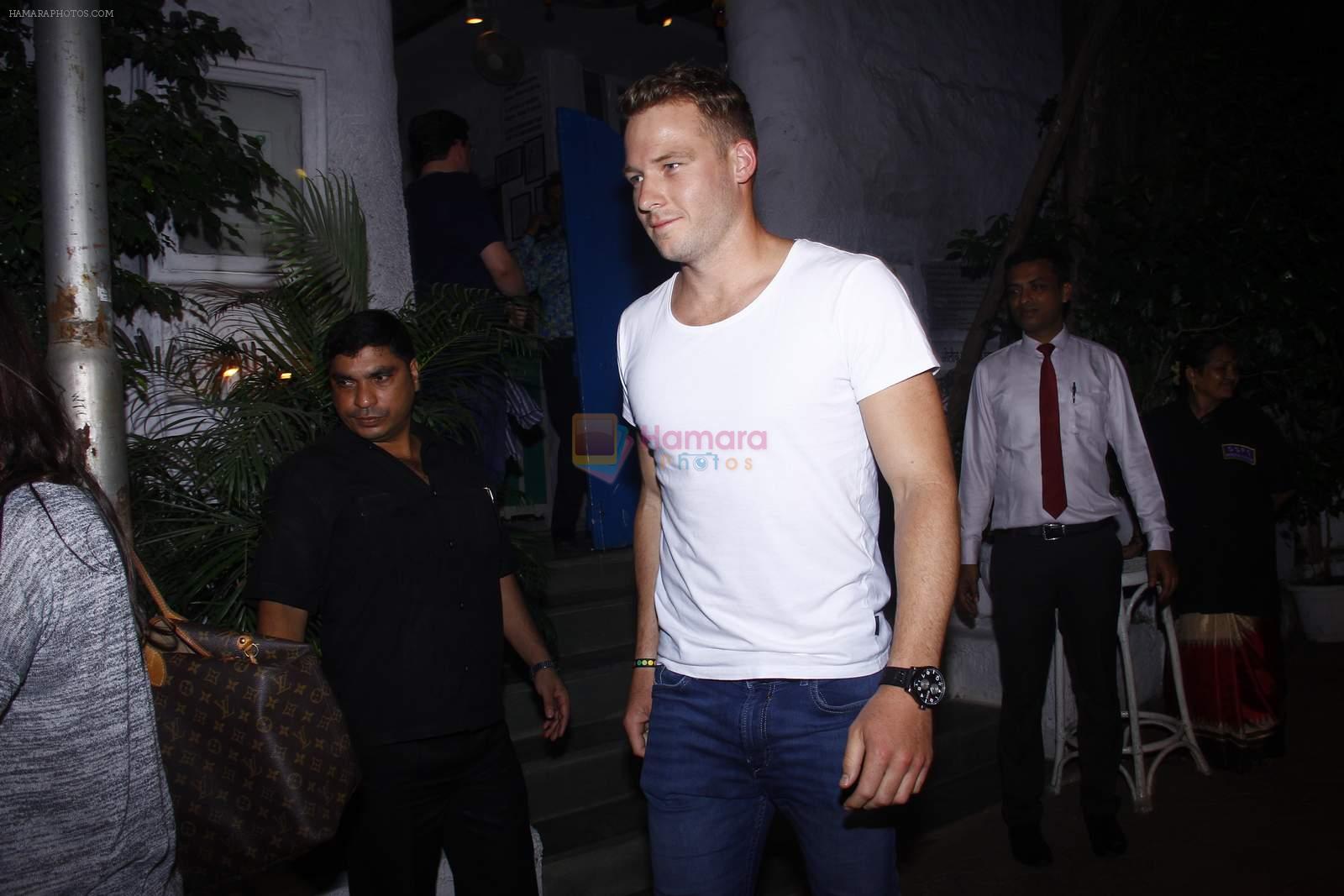 Preity Zinta snapped with cricketer David Miller at Olive, Bandra on 23rd Oct 2015