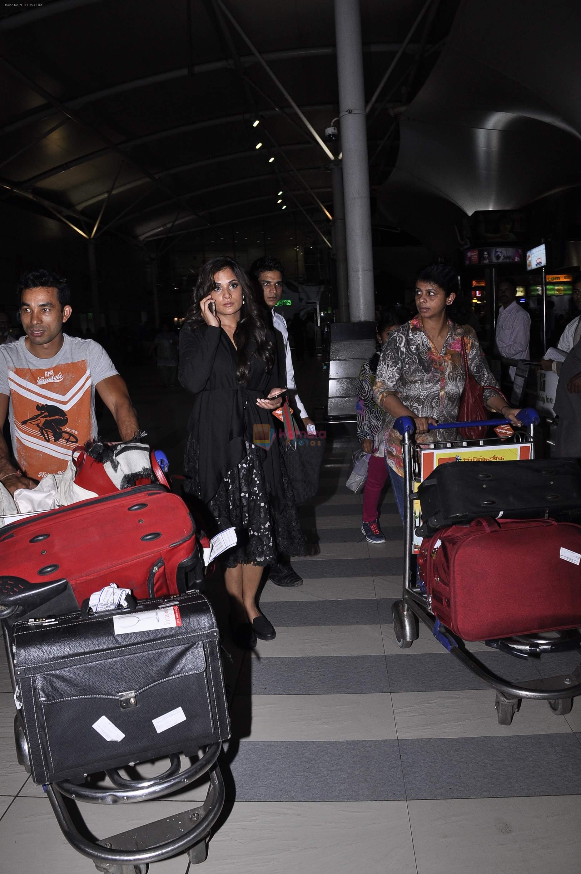 Richa Chadda at the Airport after promoting Main Aur Charles on 27th Oct 2015