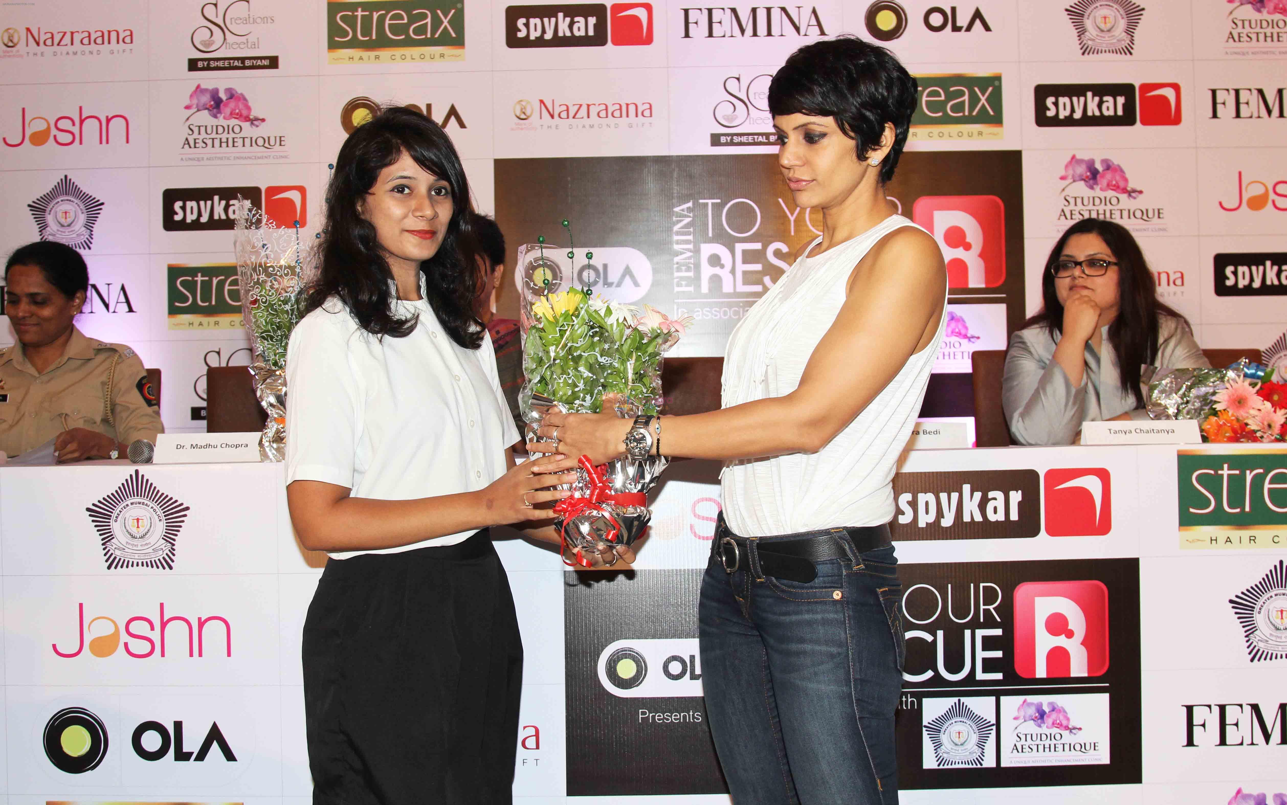 Mandira Bedi at the launch of _Femina To Your Rescue_ app at Police Gymkhana, Mumbai.7