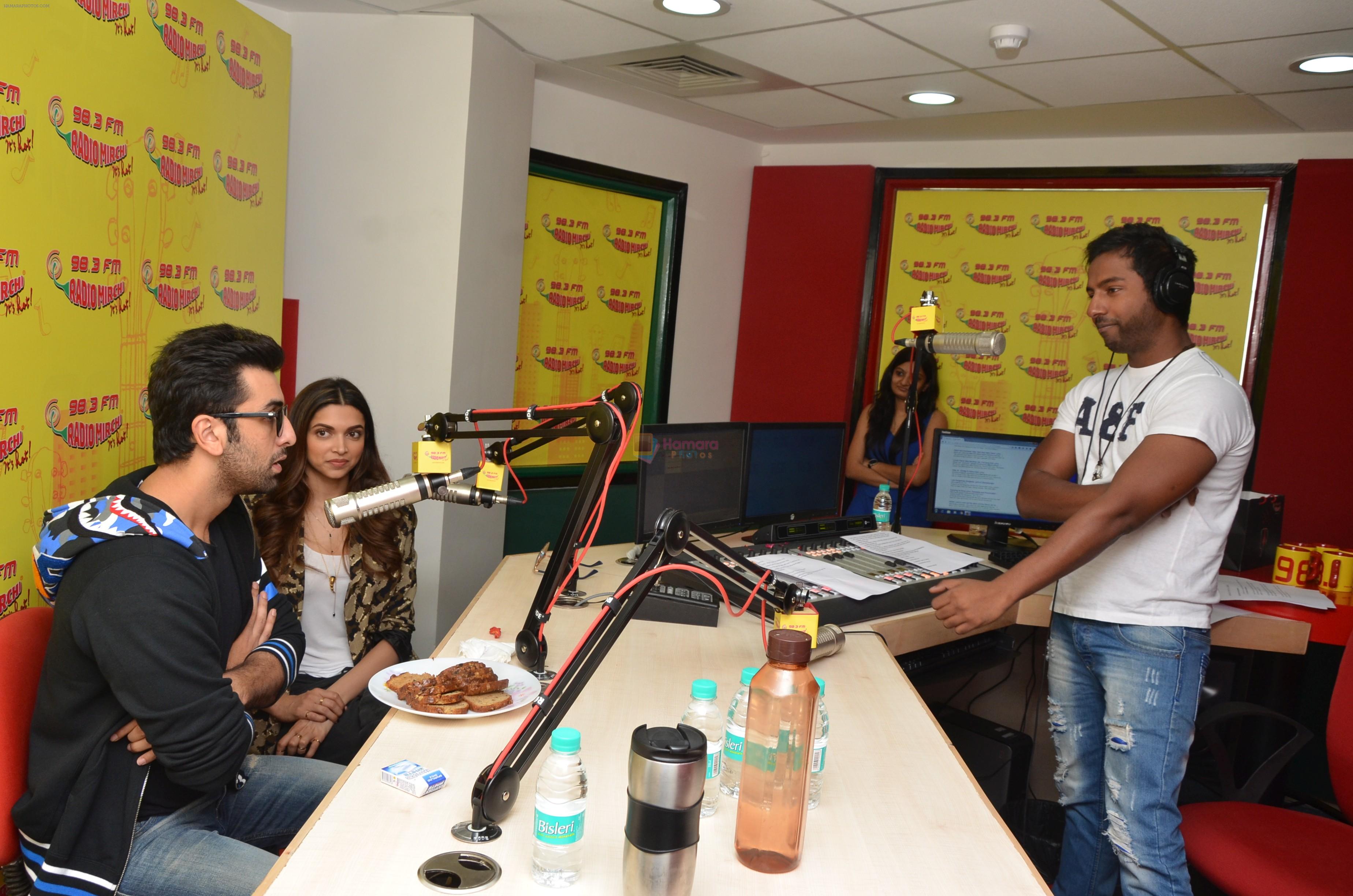 Ranbir Kapoor and Deepika Padukone came to Radio Mirchi studio to promote their film Tamasha on 13th Nov 2015