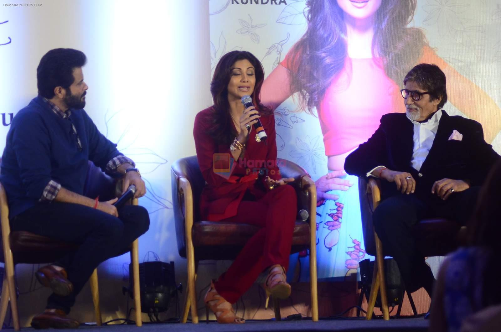 Anil Kapoor, Shilpa Shetty, Amitabh Bachchan at Shilpa Shetty's book launch on 19th Nov 2015
