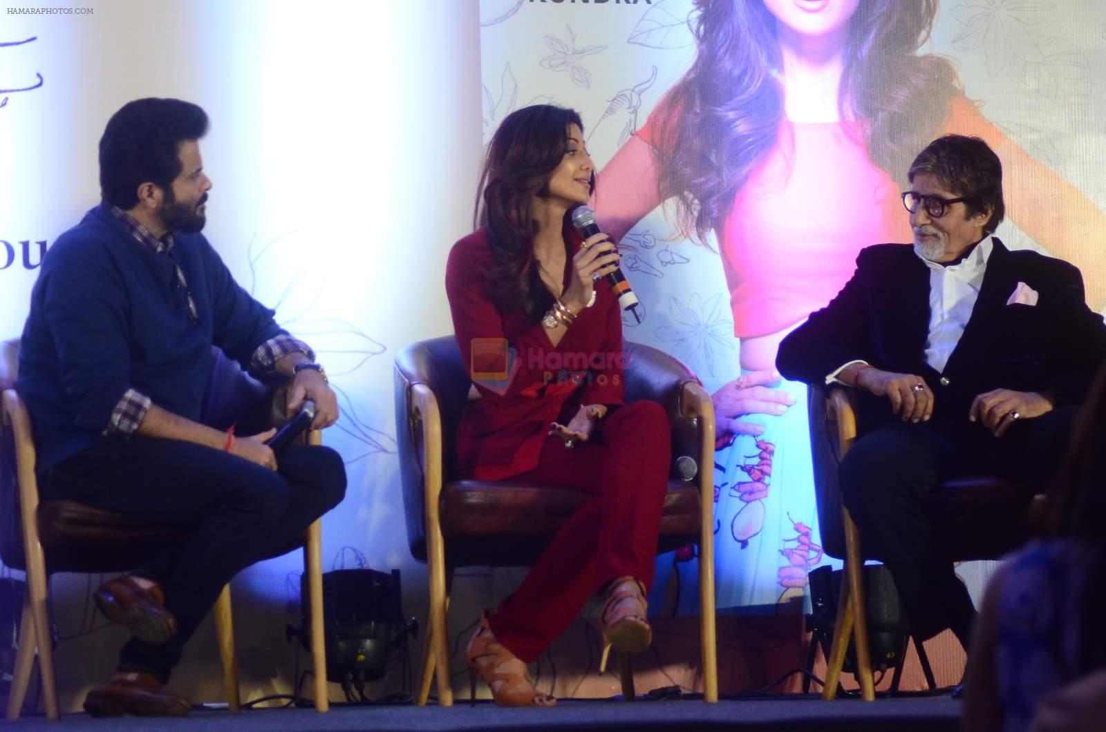 Anil Kapoor, Shilpa Shetty, Amitabh Bachchan at Shilpa Shetty's book launch on 19th Nov 2015