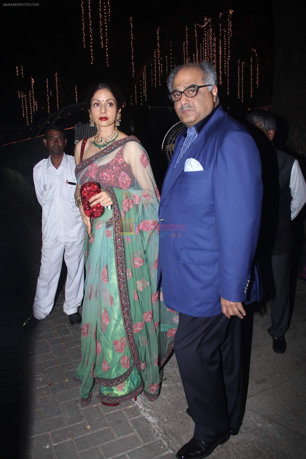 Sridevi, Boney Kapoor at Rakesh Maria's son wedding bash in Tote on 25th Nov 2015