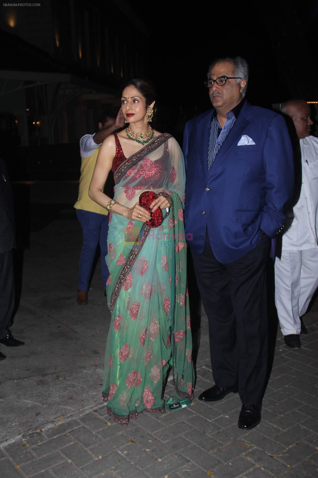 Sridevi, Boney Kapoor at Rakesh Maria's son wedding bash in Tote on 25th Nov 2015