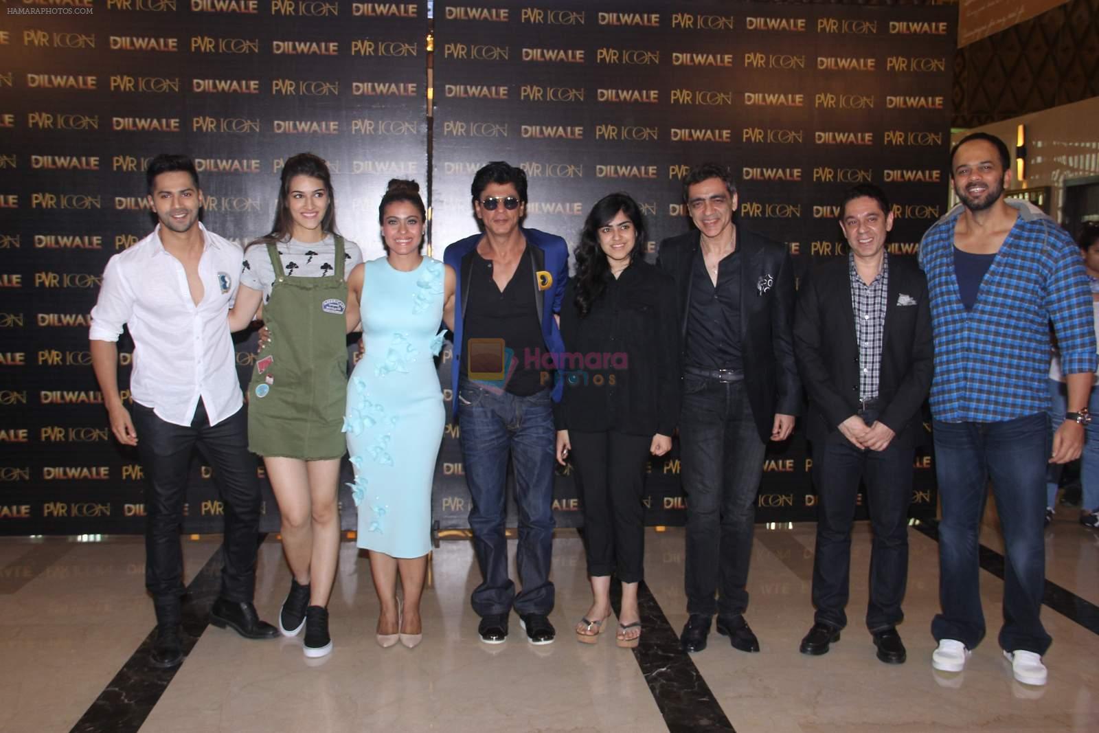 Kajol, Shahrukh Khan, Kriti Sanon, Varun Dhawan, Rohit Shetty at Dilwale song launch on 26th Nov 2015