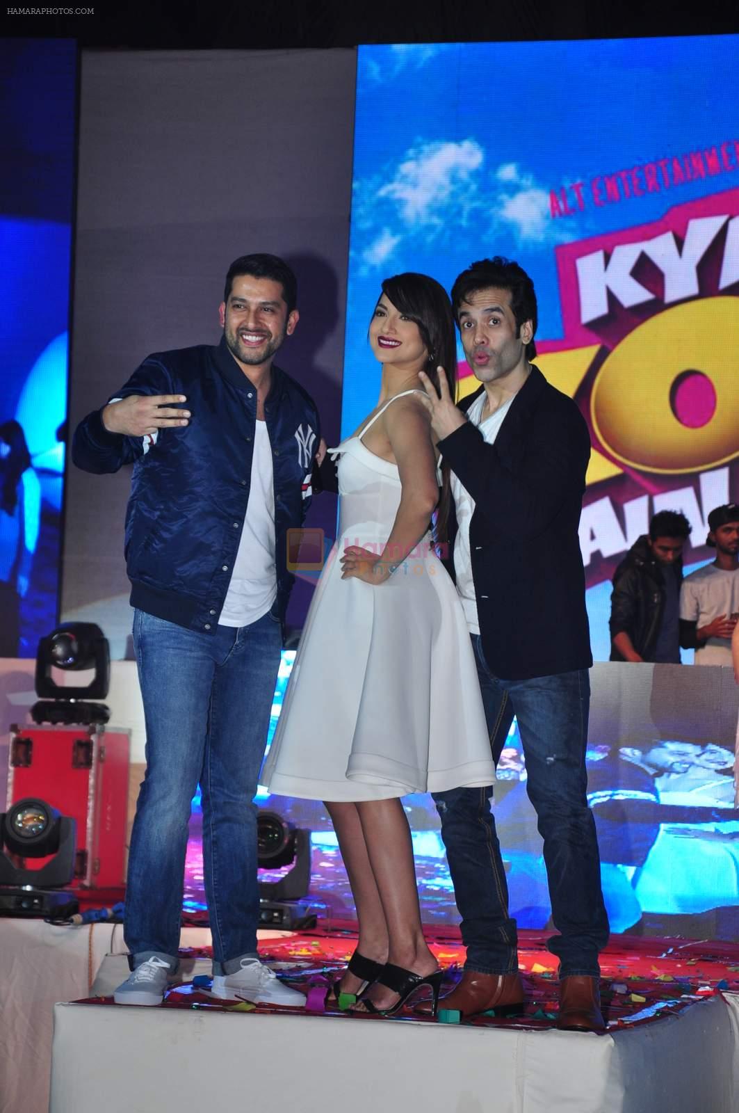 Aftab Shivdasani, Gauhar Khan, Tusshar Kapoor at Kya Kool Hain Hum 3 launch on 18th Dec 2015