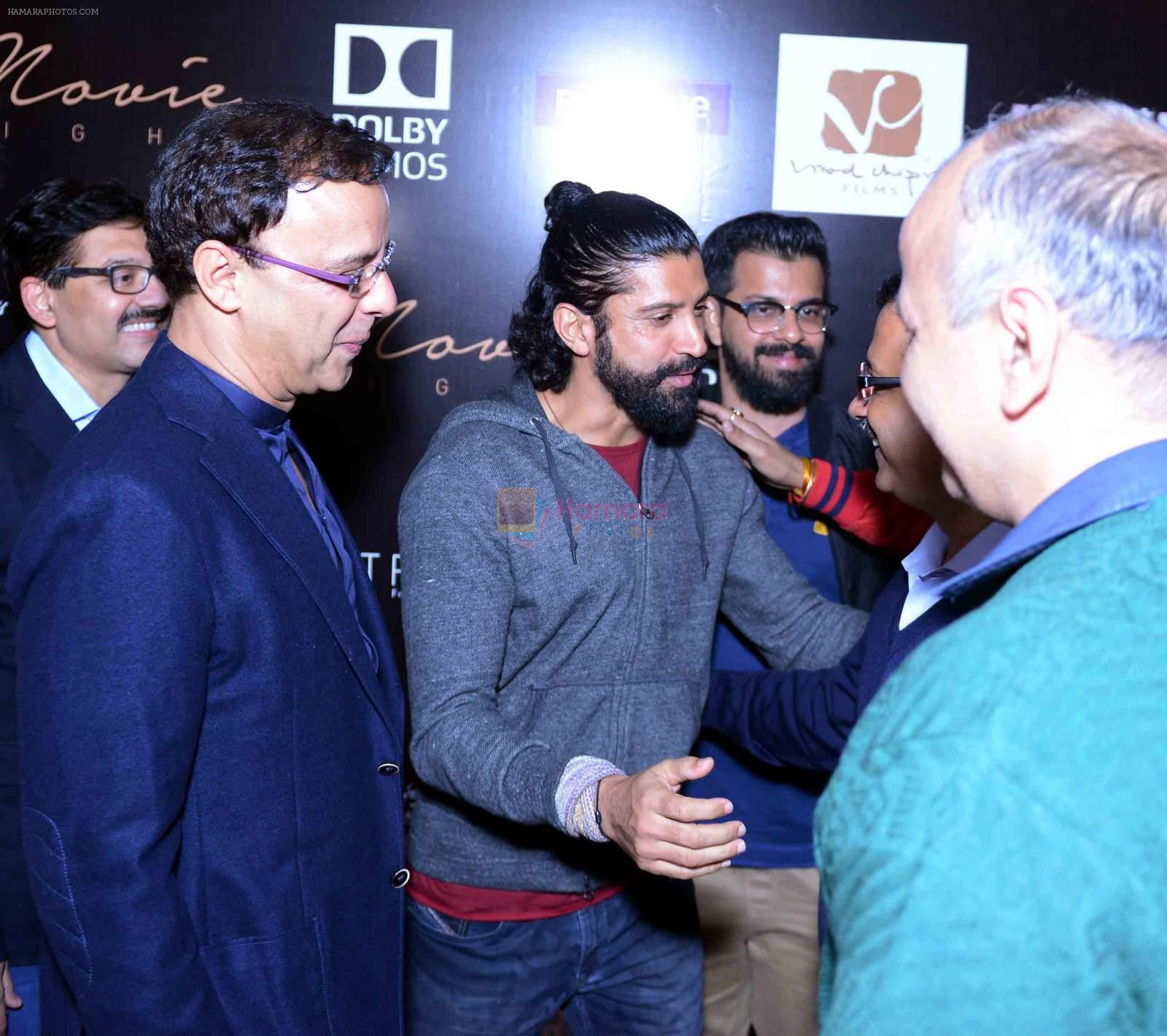 Aditi Rao Hydari, Vidhu Vinod Chopra, Farhan Akhtar, Bejoy Nambiar, Arvind Kejriwal at Wazir screening in Delhi on 5th Jan 2016