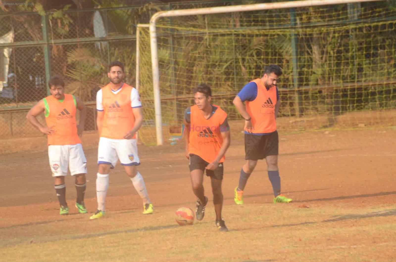 Ranbir Kapoor, Abhishek Bachchan snapped at soccer practise on 10th Jan 2016