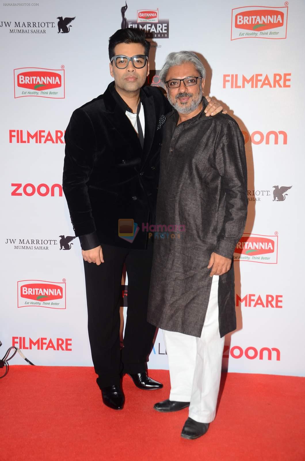 Karan Johar, Sanjay Leela Bhansali at Filmfare Nominations red carpet on 9th Jan 2016