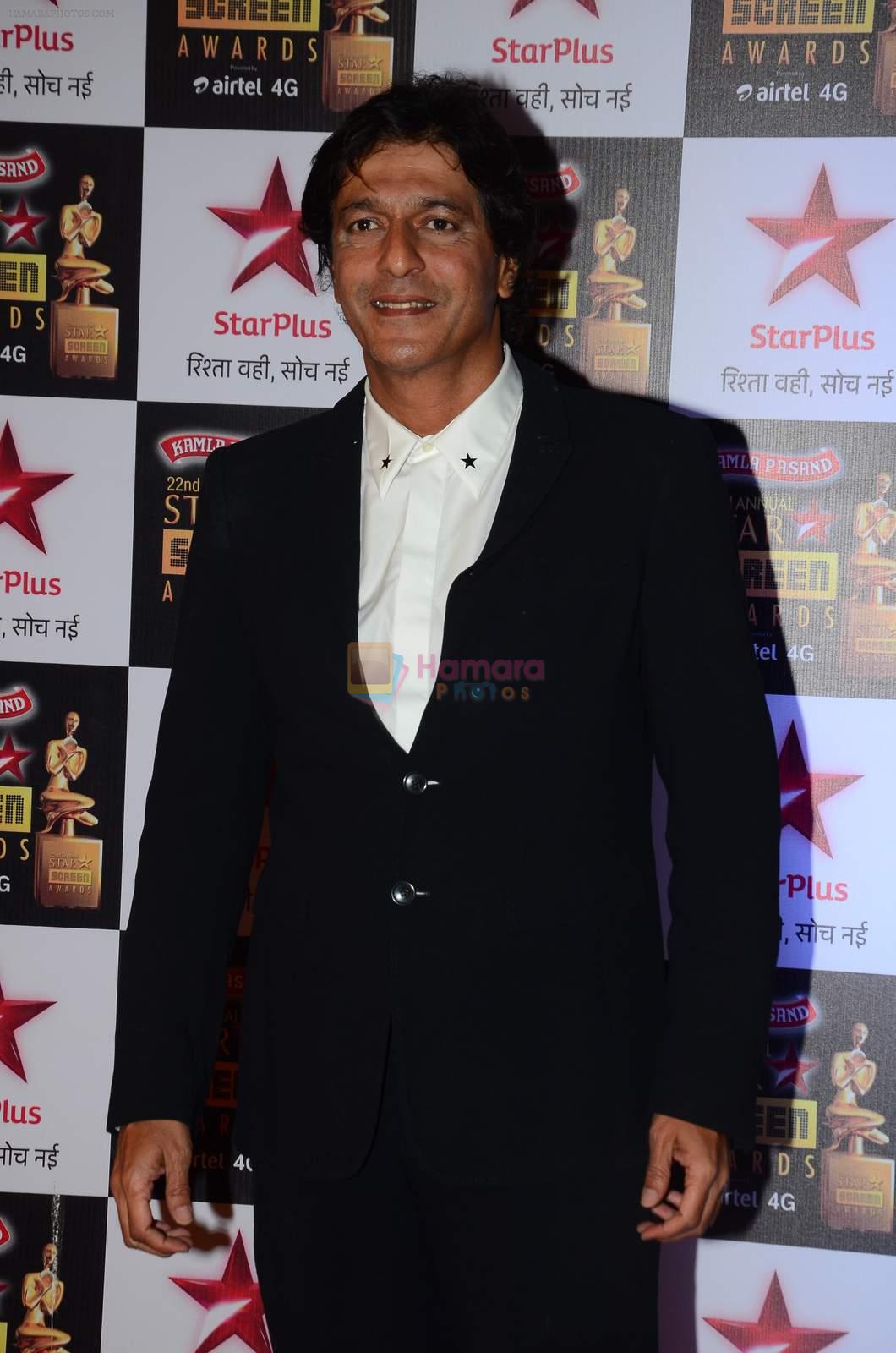 Chunky Pandey at Star Screen Awards Red Carpet on 8th Jan 2016