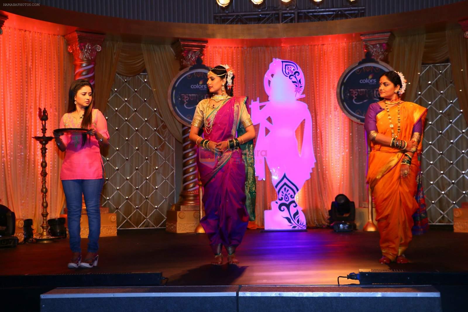 Sana Sheikh as Aradhya, Chhavi Mittal as Tulsi and Indira Krishnan as Kumudini perform at COLORS_ Krishndasi launch