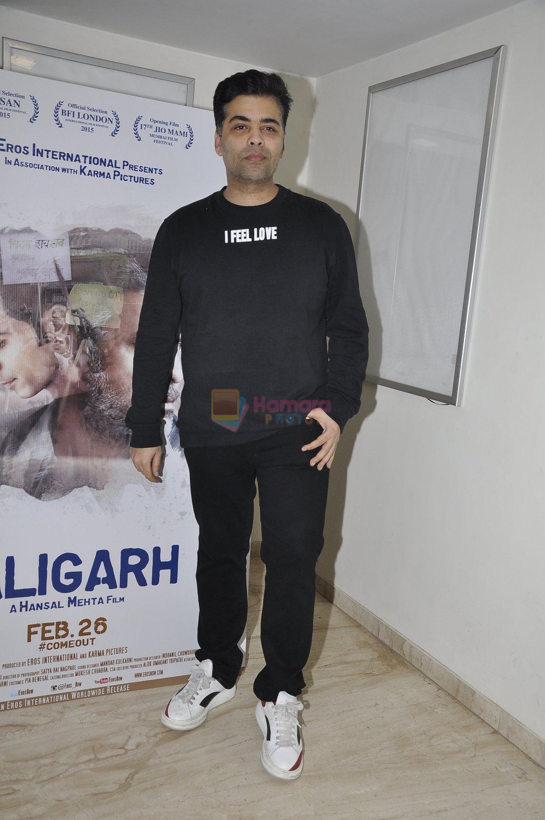 Karan Johar at Aligargh screening on 27th Jan 2016