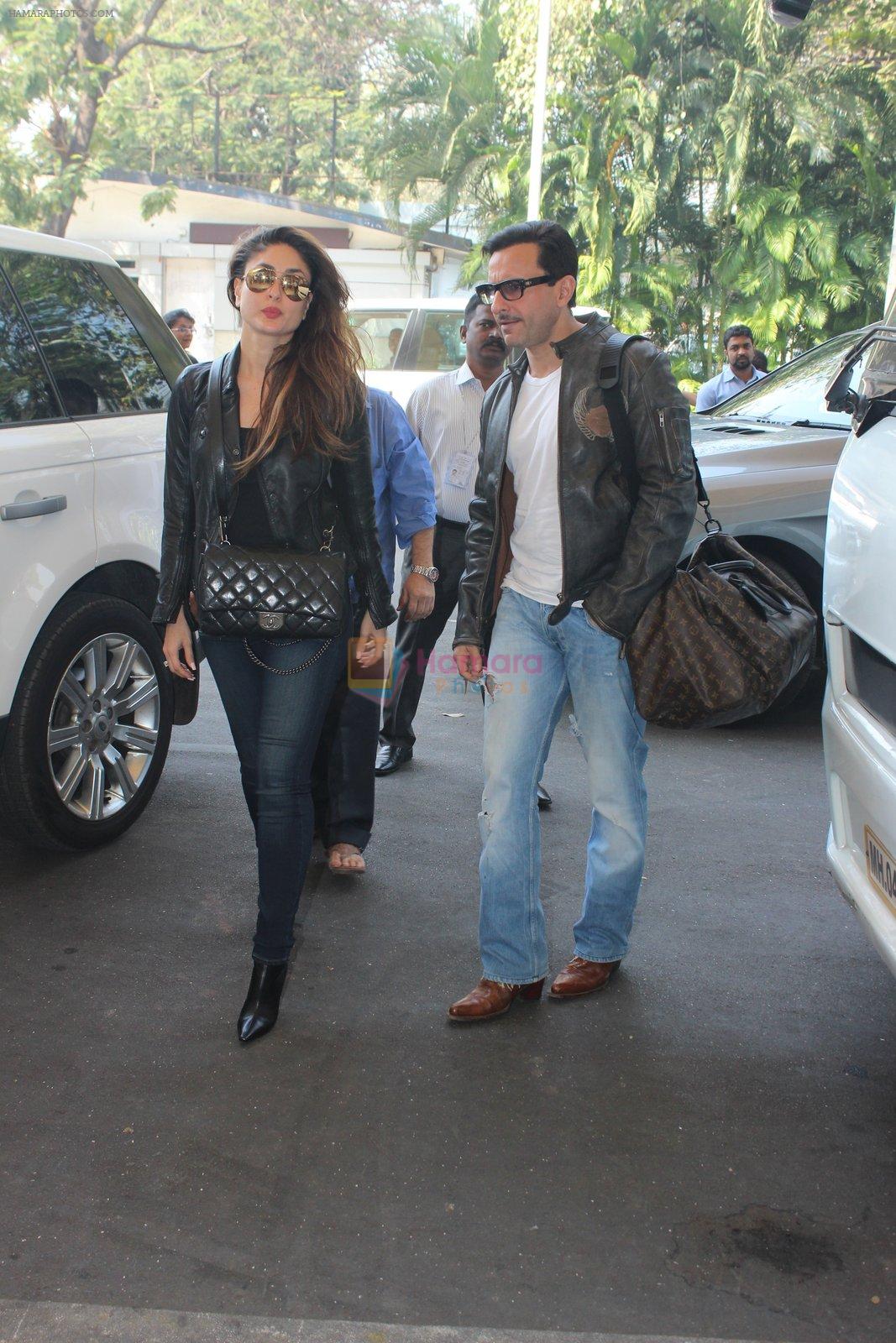 Kareena Kapoor, Saif Ali KHan snapped at airport  on 29th Jan 2016