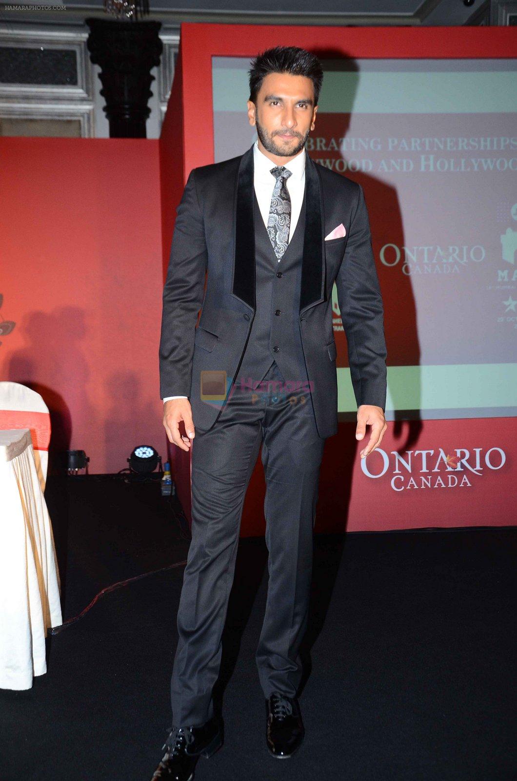 Ranveer Singh at Toronto's MOU with Film City on 5th Feb 2016