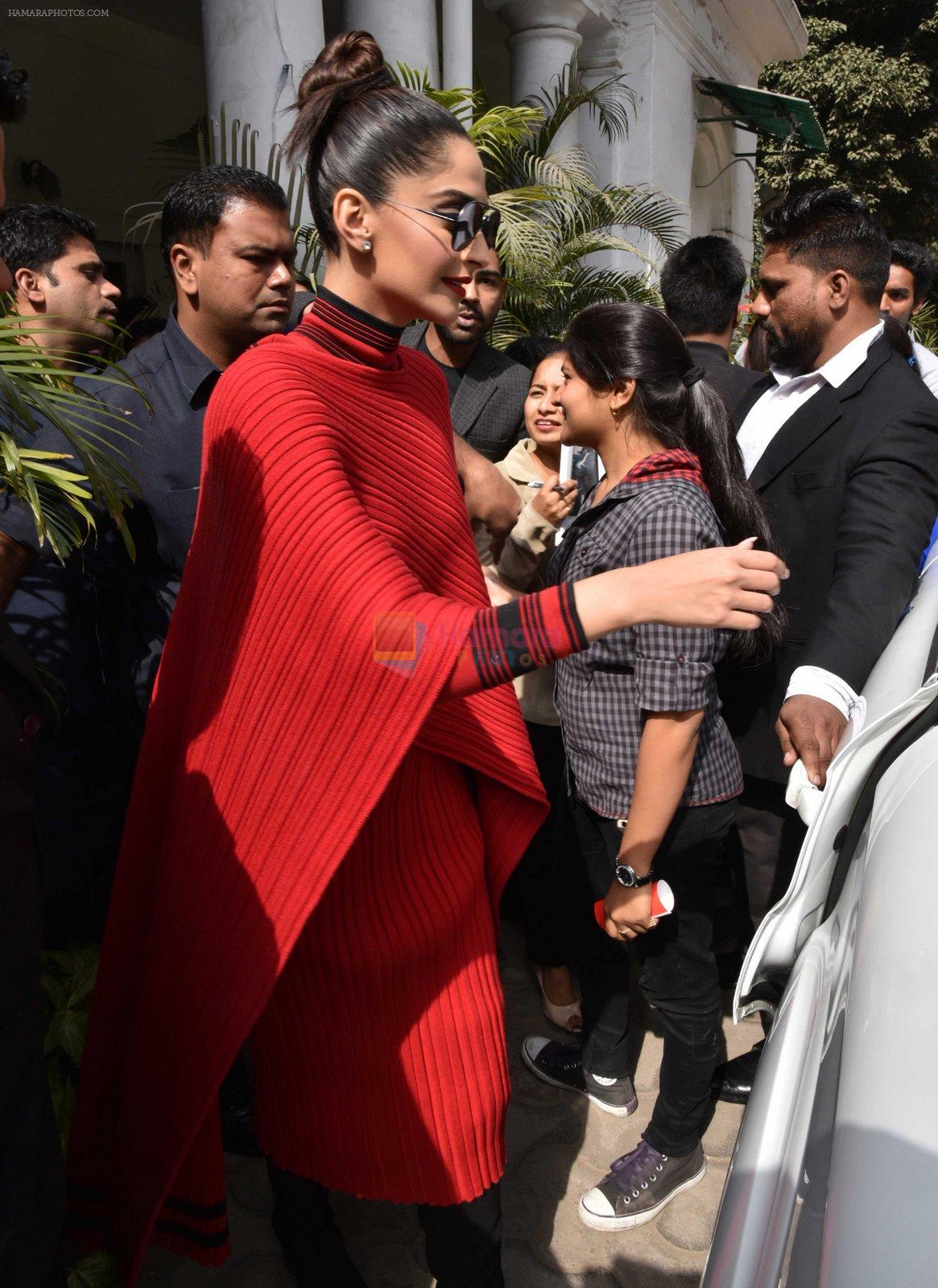 Sonam Kapoor promotes Neerja in Delhi on 15th Feb 2016