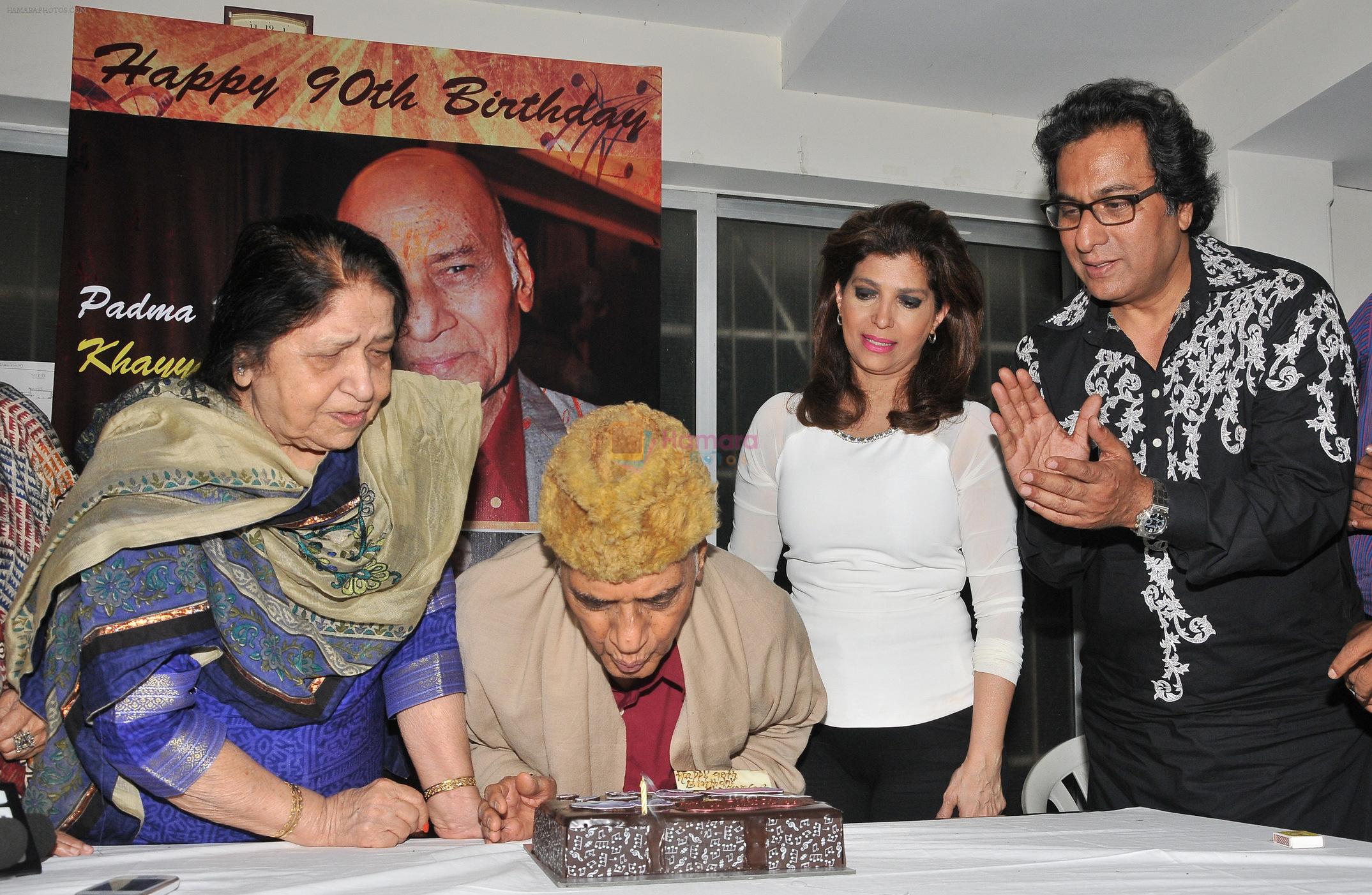 Khayyam Saab celebrating his 90th Birthday with Talat Aziz  and Bina Aziz