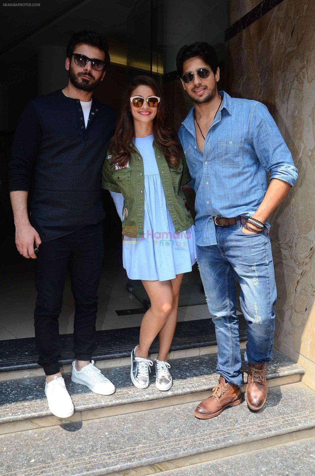 Alia BHatt, Sidharth Malhotra and Fawad Khan snapped outisde radio station on 3rd March 2016