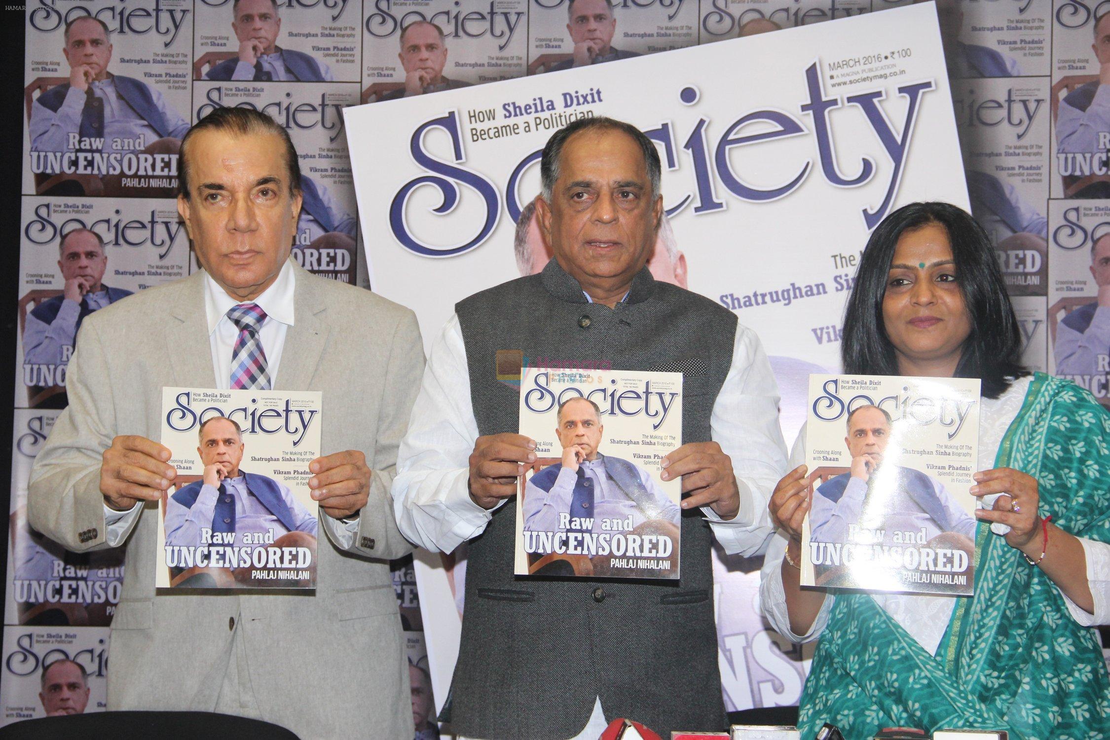 Pahlaj Nihalani unveils the cover of Society Magazine Spring-Summer collection launch of designer Eshaa Amin on 4th March 2016