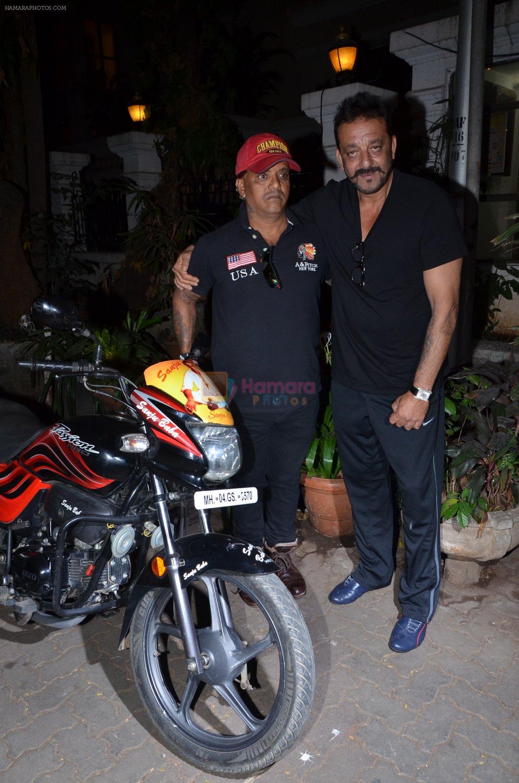 Sanjay Dutt snapped with the tatoo unique fan on 5th March 2016