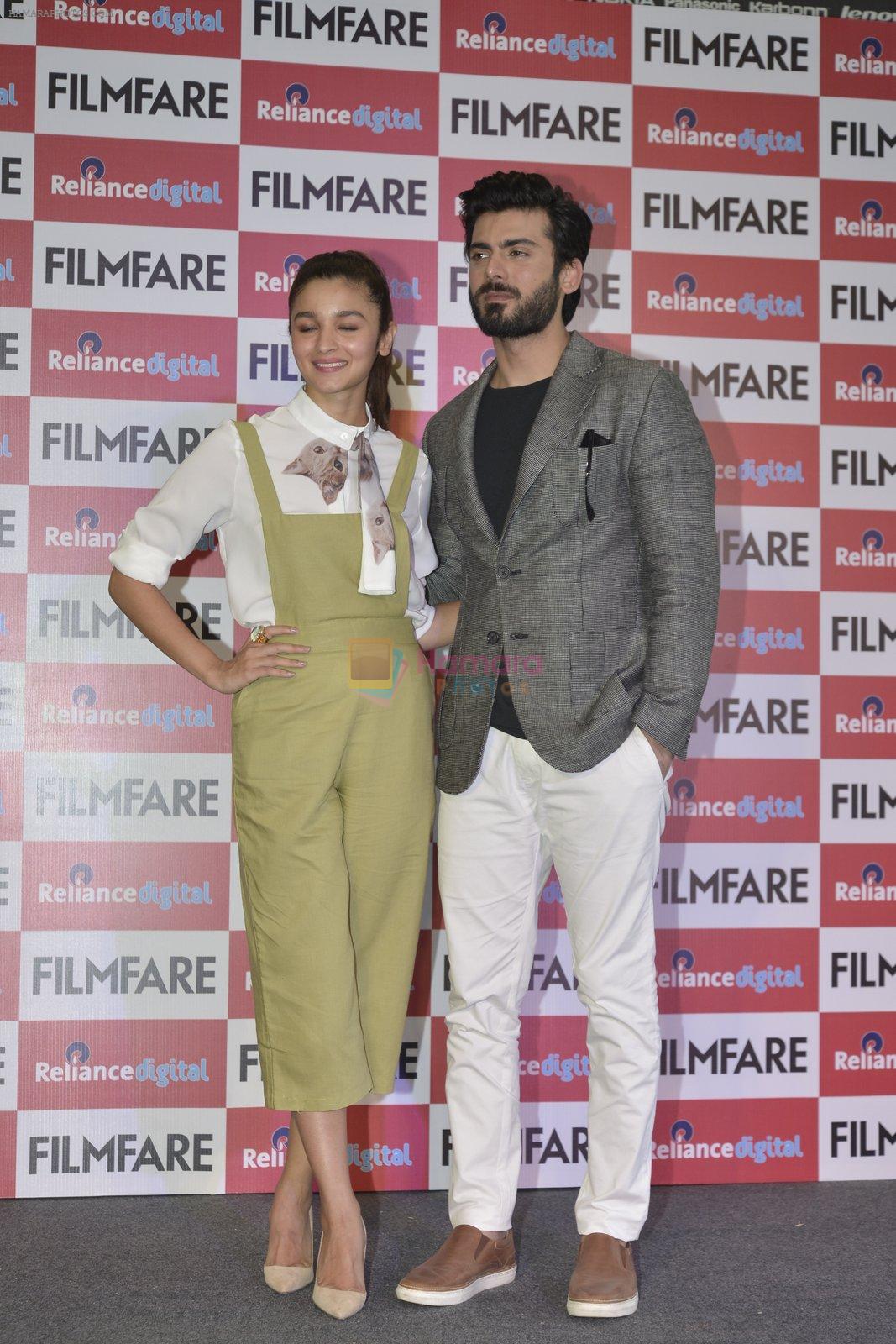 Alia Bhatt and Fawad Khan at Filmfare cover launch on 7th March 2016