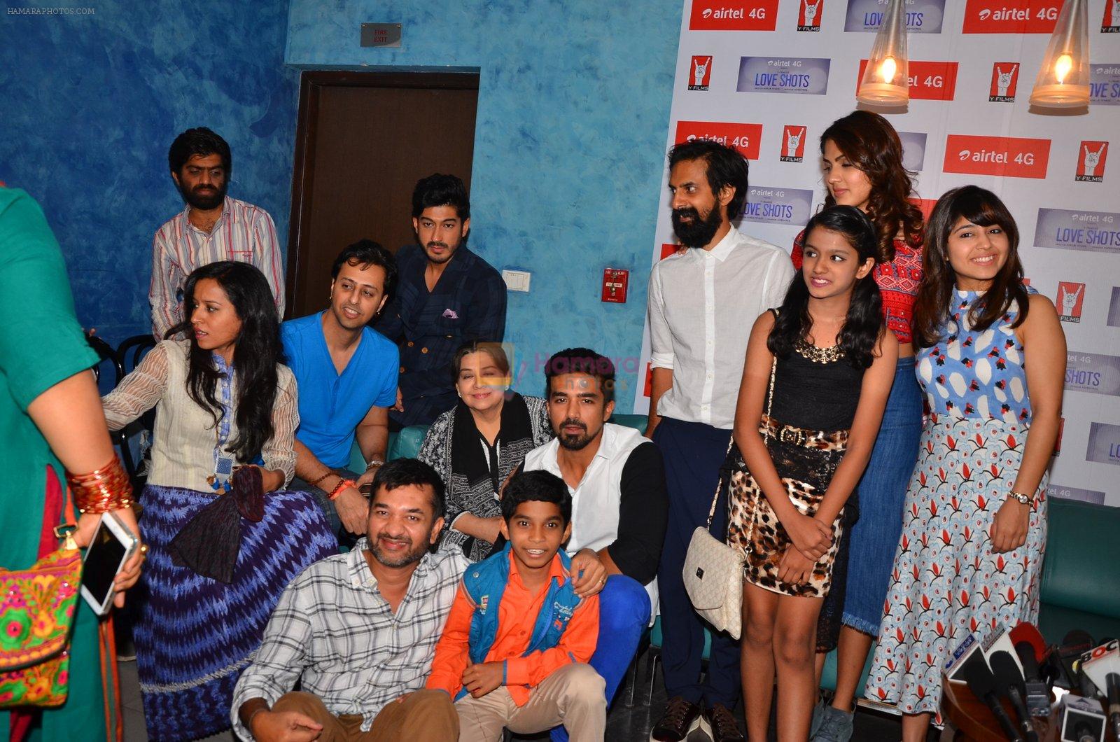 Rhea Chakraborty, Saqib Saleem, Mohit Marwah, Tillotama Shome, Salim Merchant, Farida Jalal at the launch of Love Shots film launch on 7th March 2016