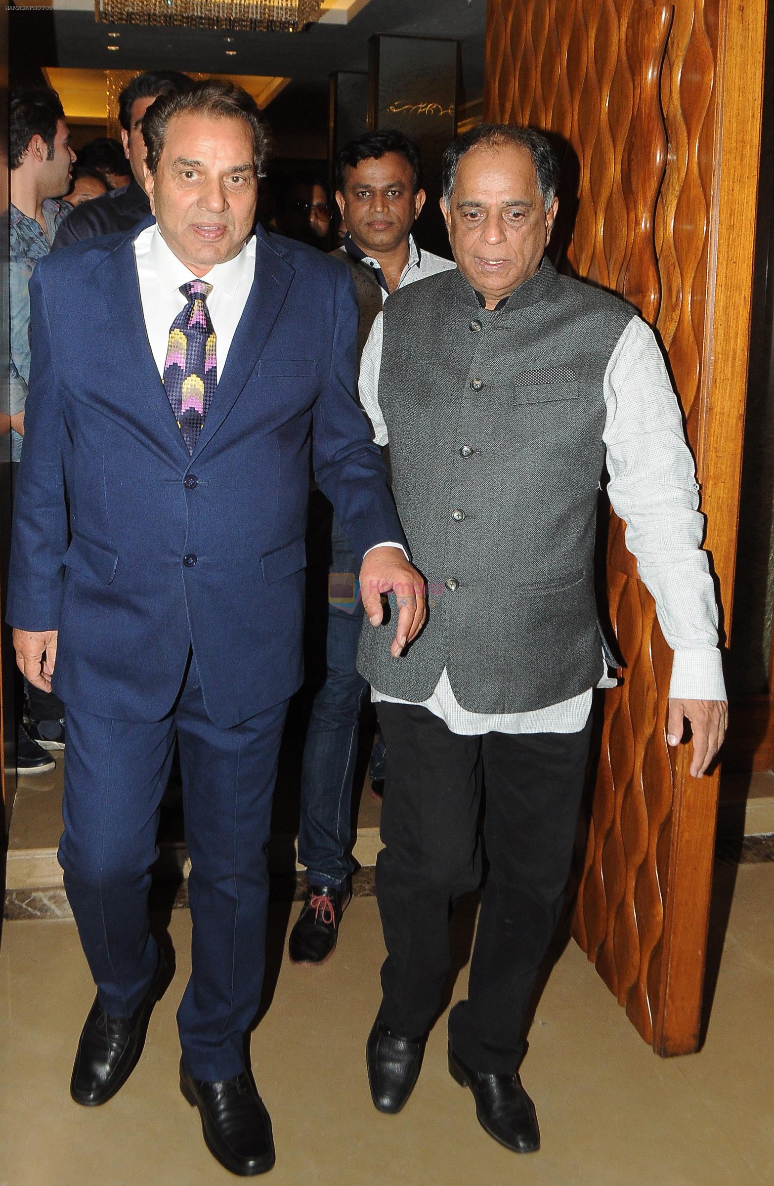 Pahlaj Nihalani with Dharmendra at the first cinematic co- production of Iran & Indian Bollywood film Salaam Mumbai on 12th March 2016