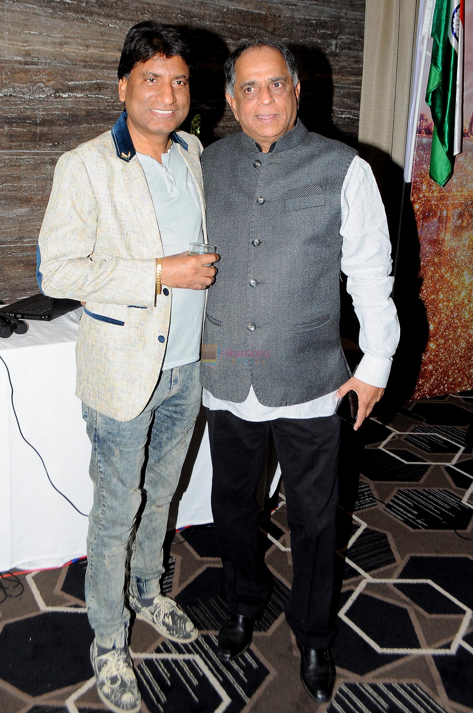 Raju Srivastav with Pahlaj Nihalani at the first cinematic co- production of Iran & Indian Bollywood film Salaam Mumbai on 12th March 2016