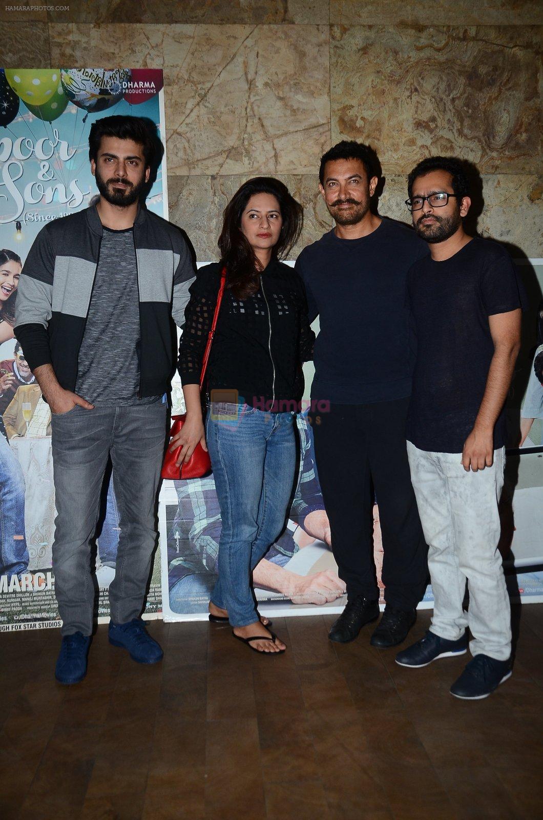 Aamir Khan, Fawad Khan at Kapoor N Sons screening on 15th March 2016