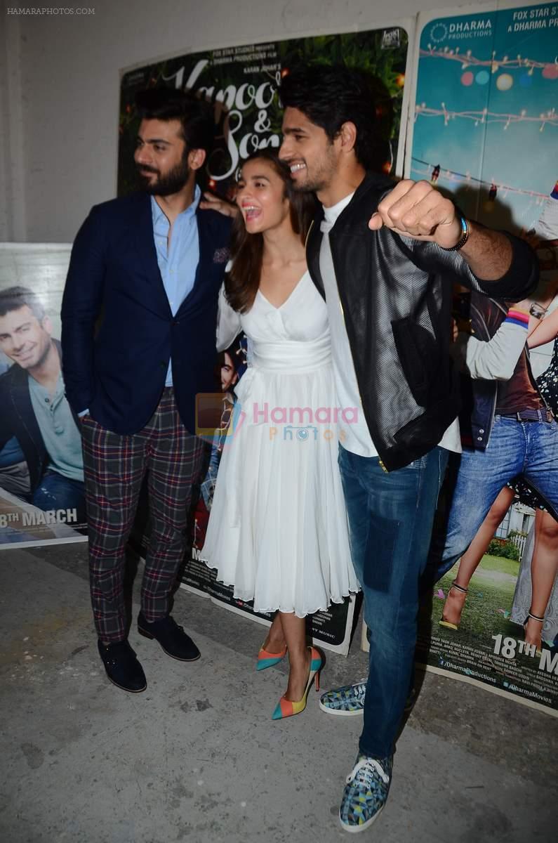 Alia Bhatt, Sidharth Malhotra, Fawad Khan at Kapoor and Sons Success Meet on 25th March 2016