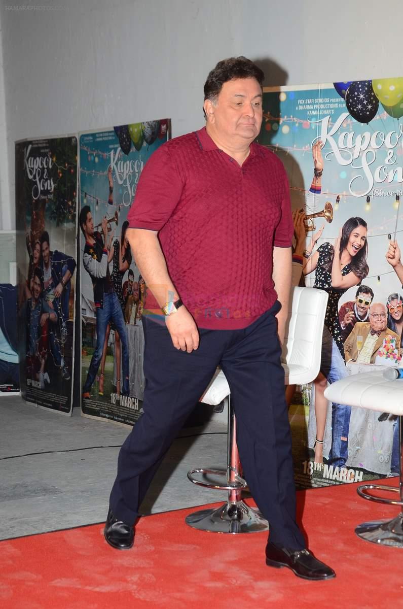 Rishi Kapoor at Kapoor and Sons Success Meet on 25th March 2016