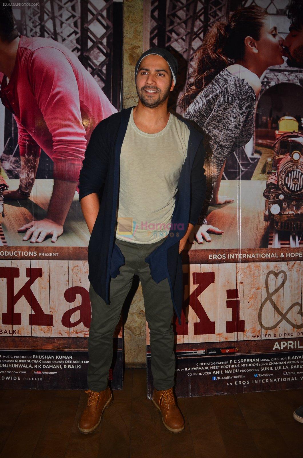 Varun Dhawan at ki and ka screening in Mumbai on 26th March 2016