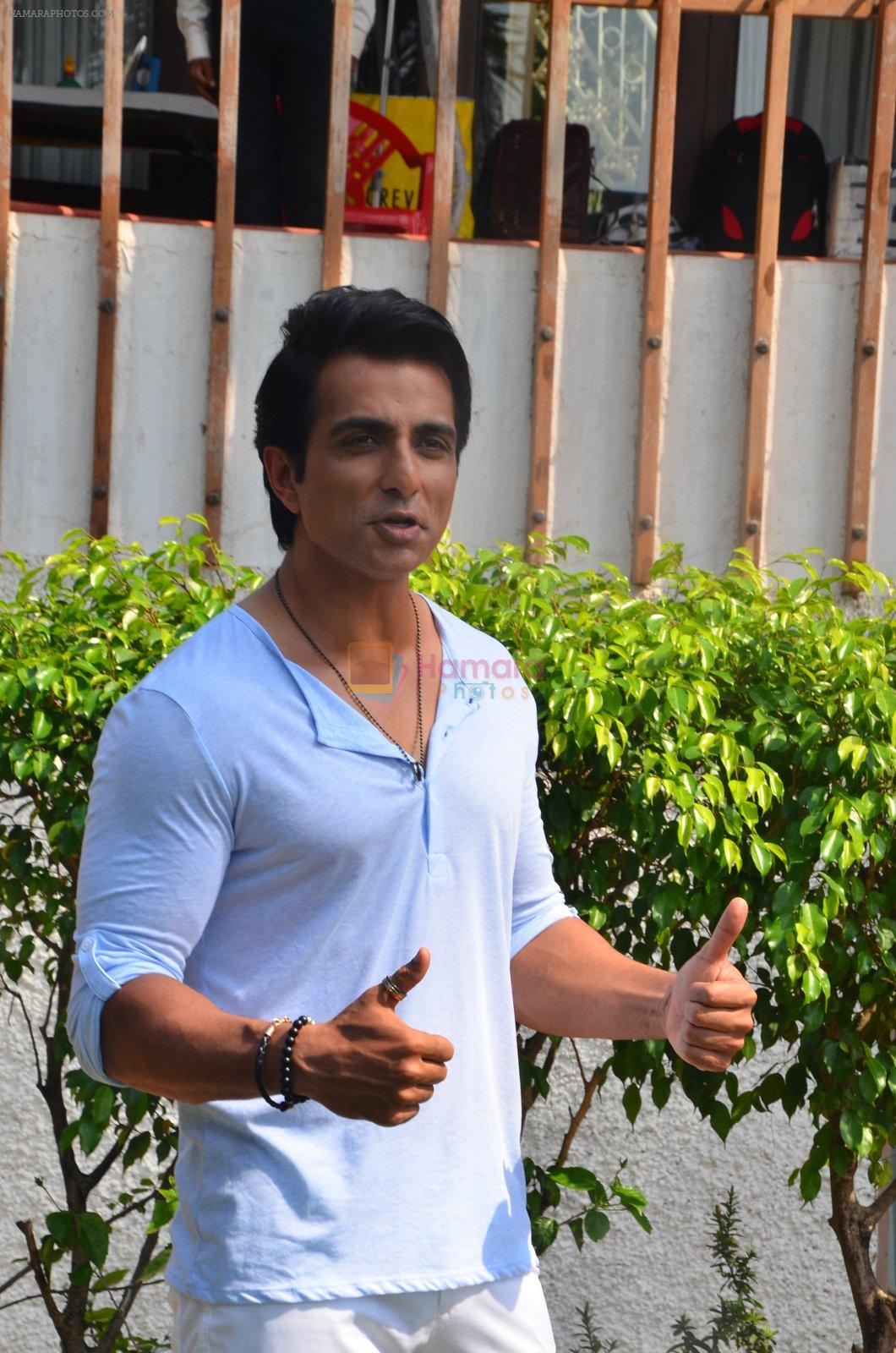 Sonu Sood during the ad shoot of Texmo Pipe Fittings in Mumbai on March 26, 2016