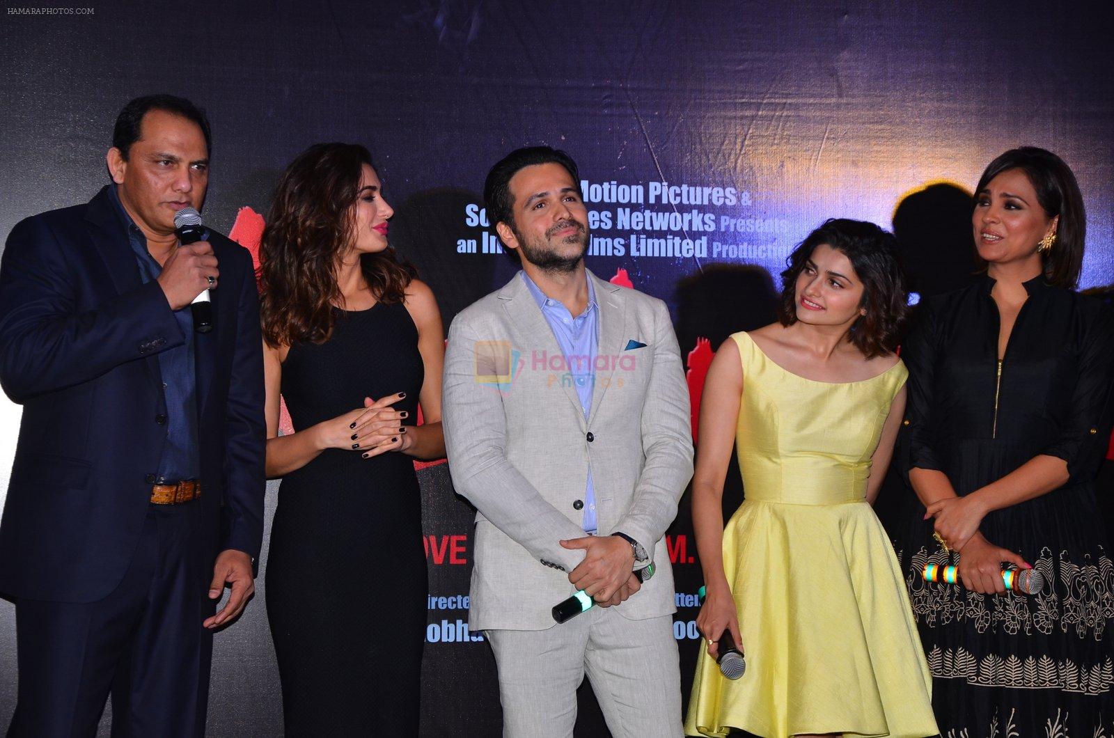 Nargis Fakhri, Emraan Hashmi, Prachi Desai, Lara Dutta at Trailer launch of Azhar on 1st April 2016